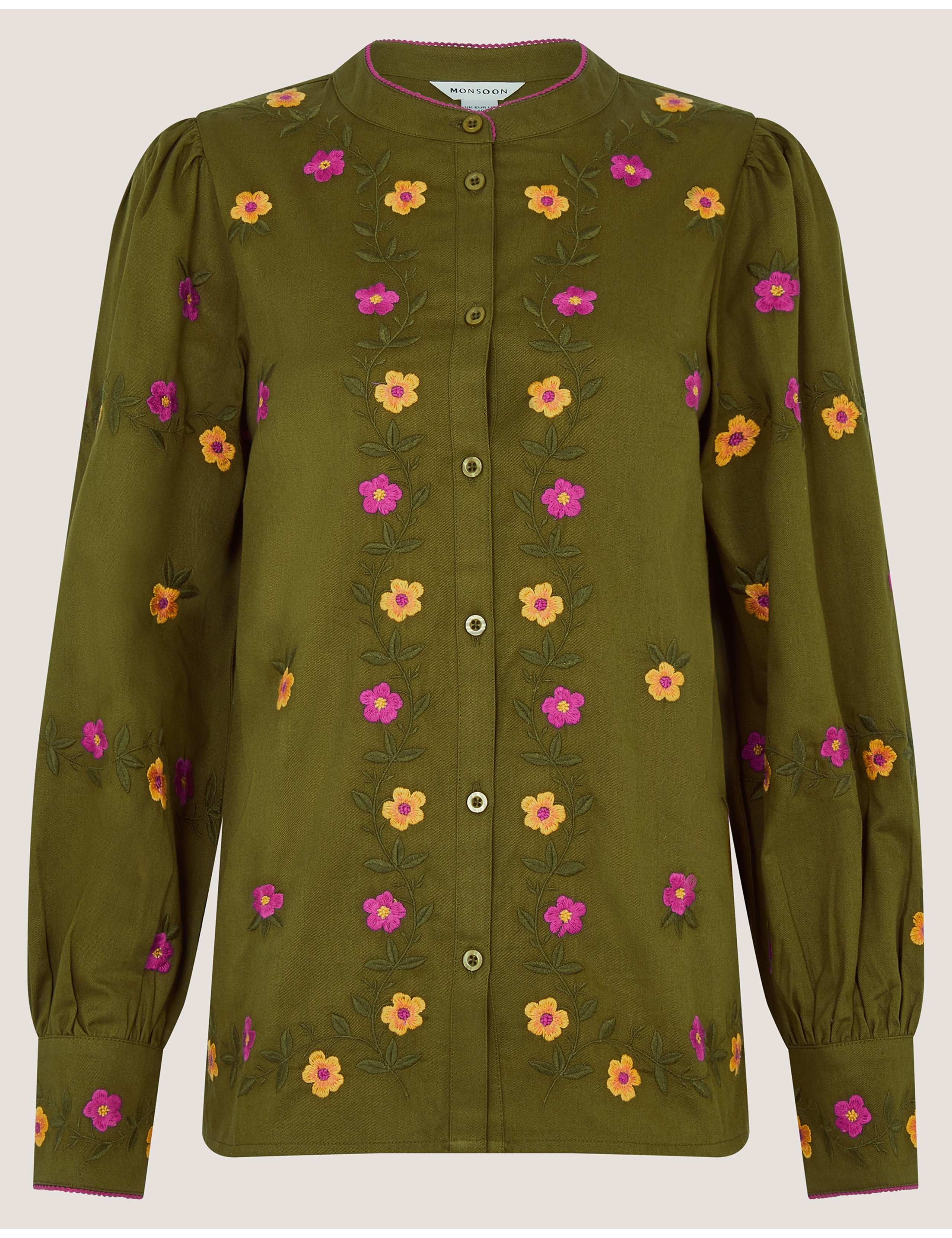 Pure Cotton Floral Embroidered Blouse 2 of 5