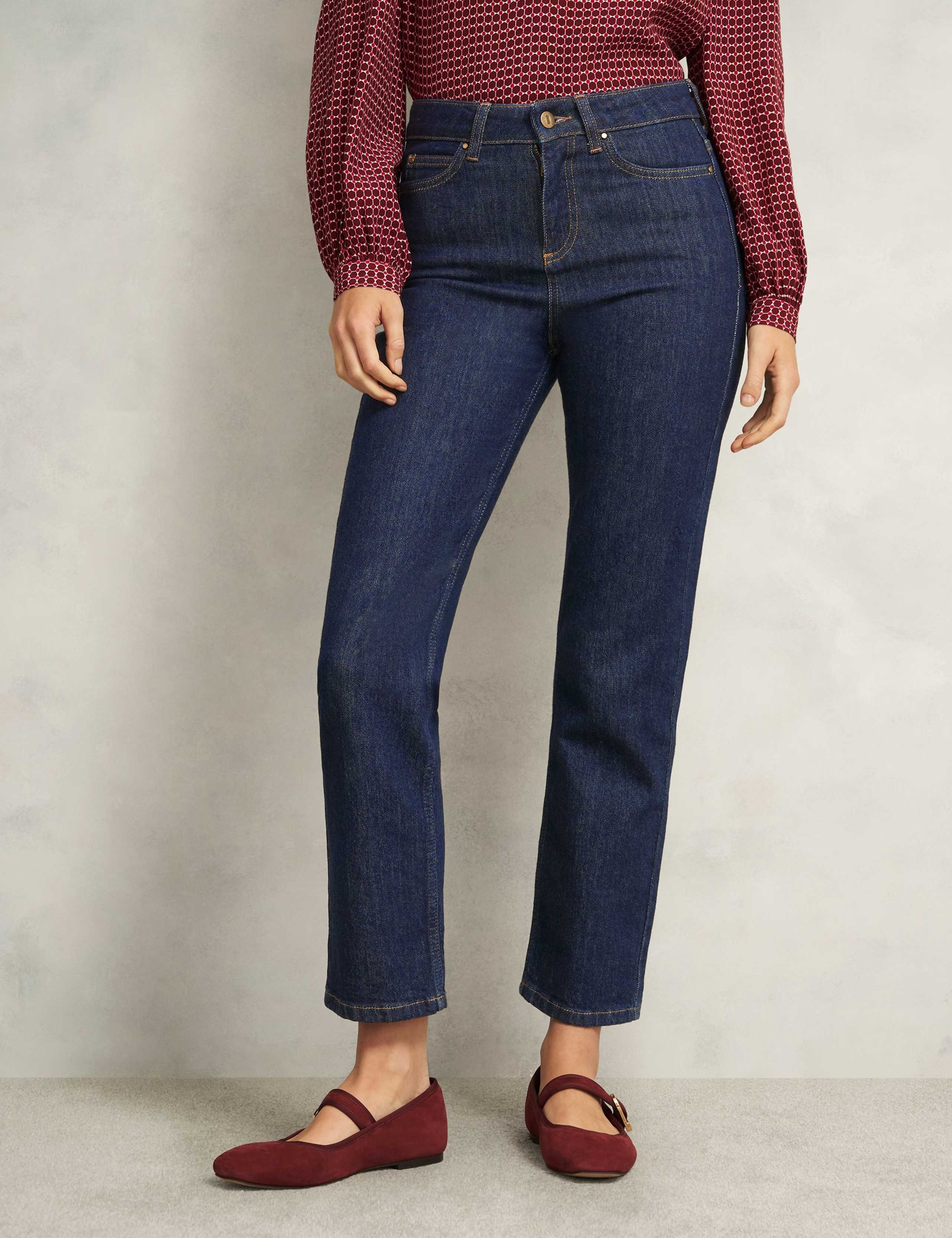 High Waisted Straight Leg Ankle Grazer Jeans 3 of 6