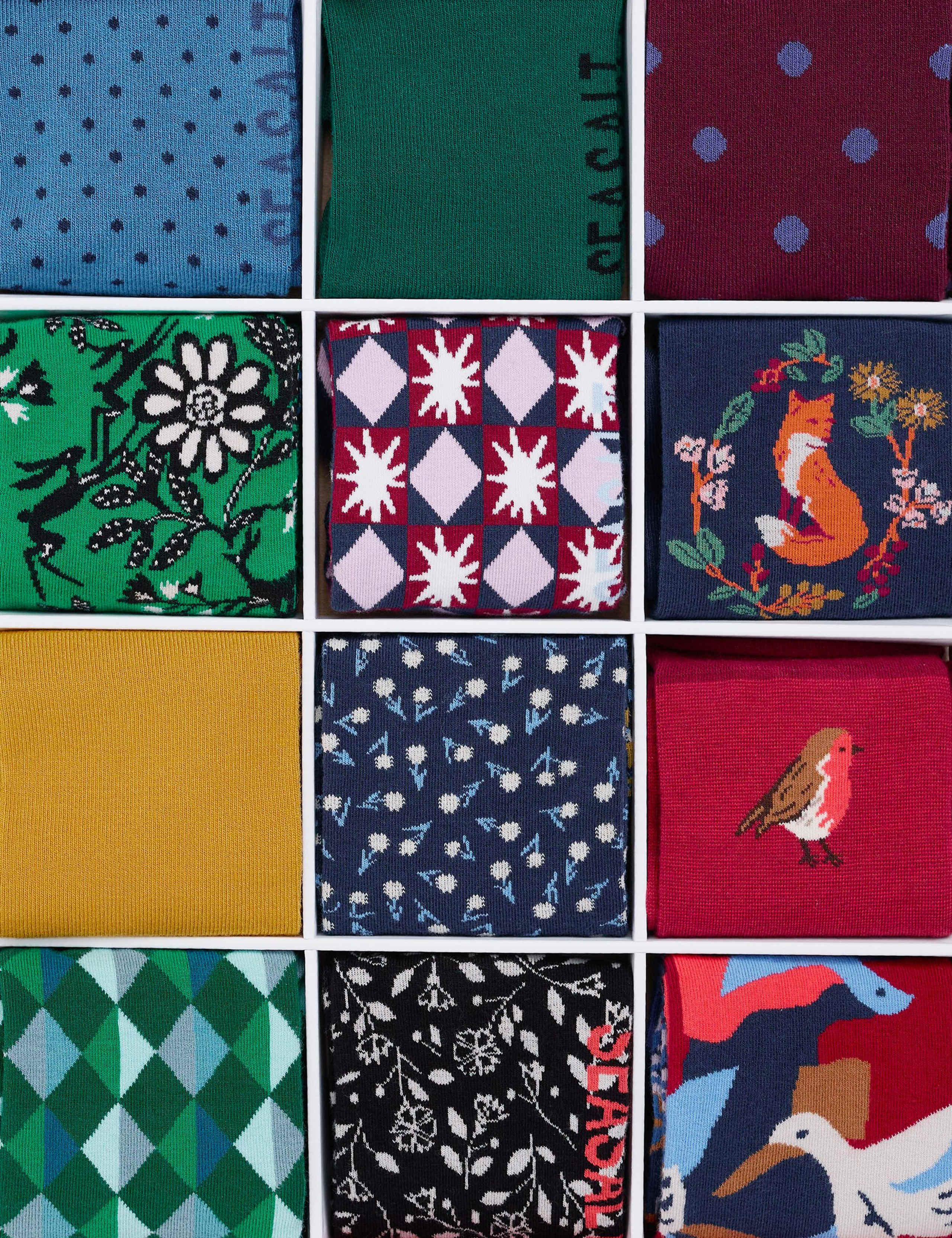 12pk Advent Calendar Ankle High Socks 3 of 4