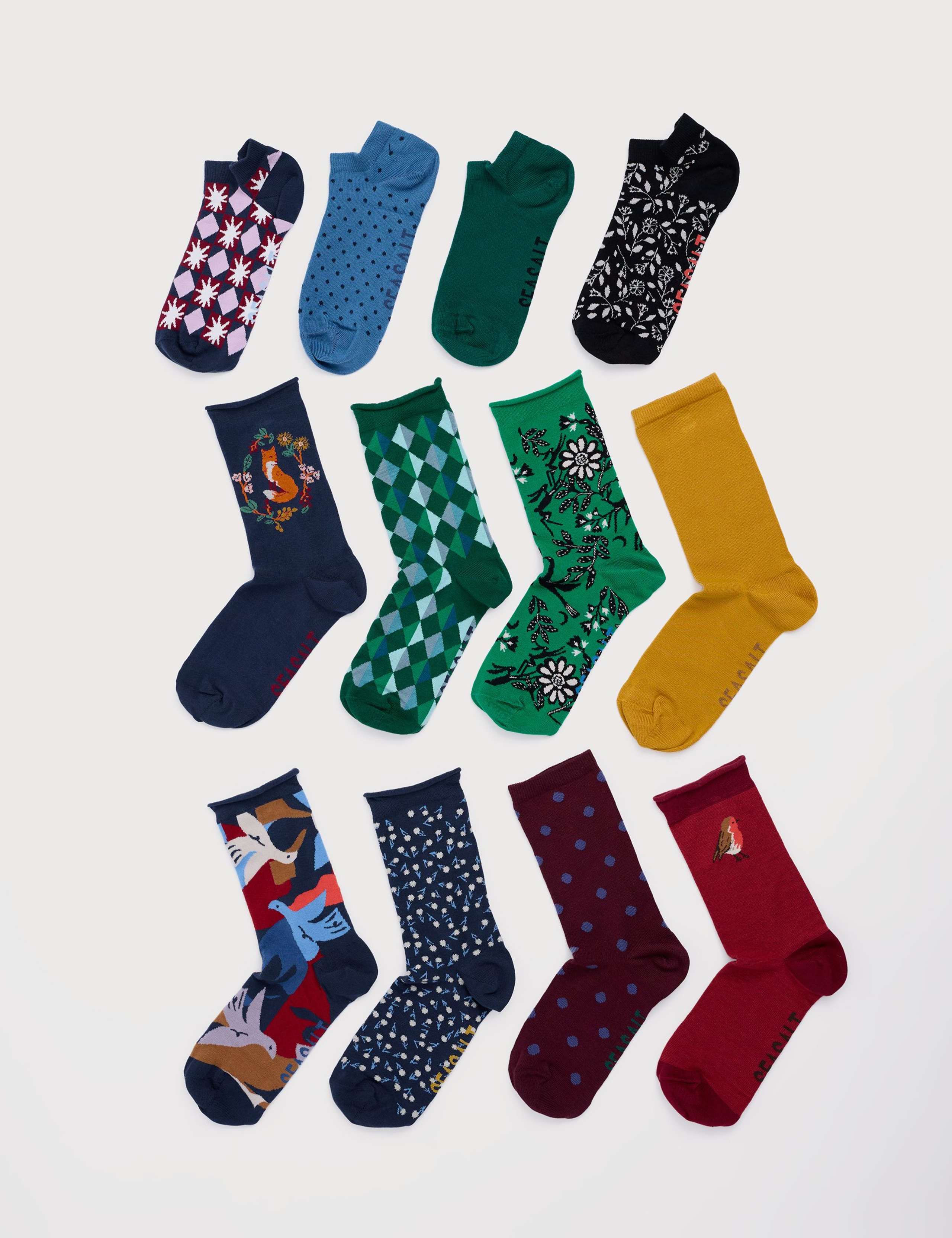 12pk Advent Calendar Ankle High Socks 2 of 4