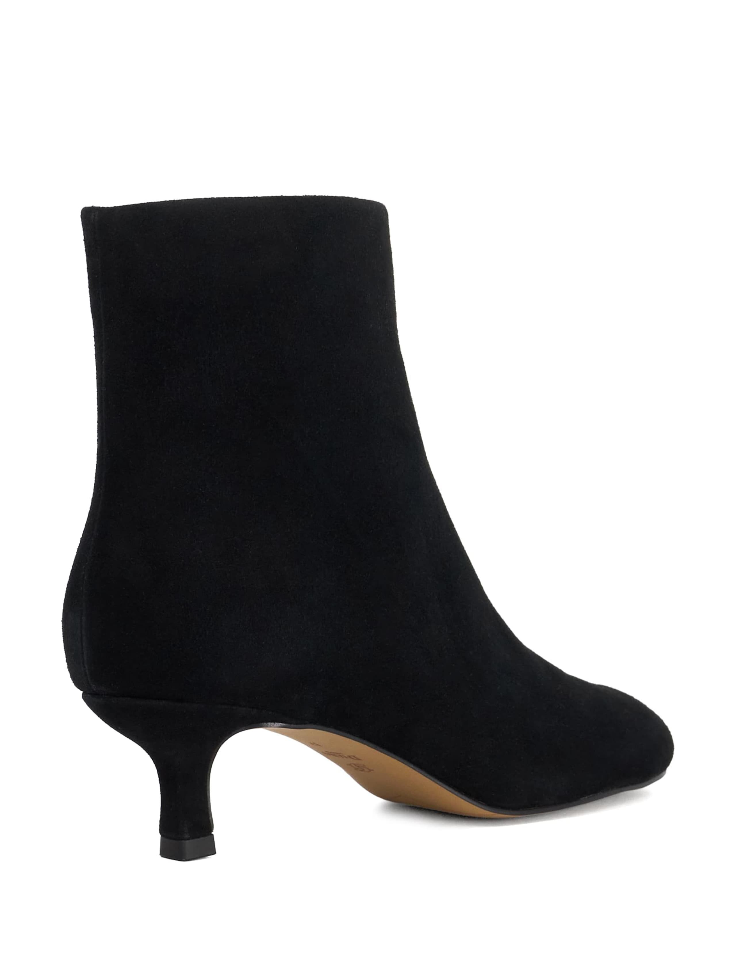 Suede Kitten Heel Round Toe Ankle Boots 4 of 5