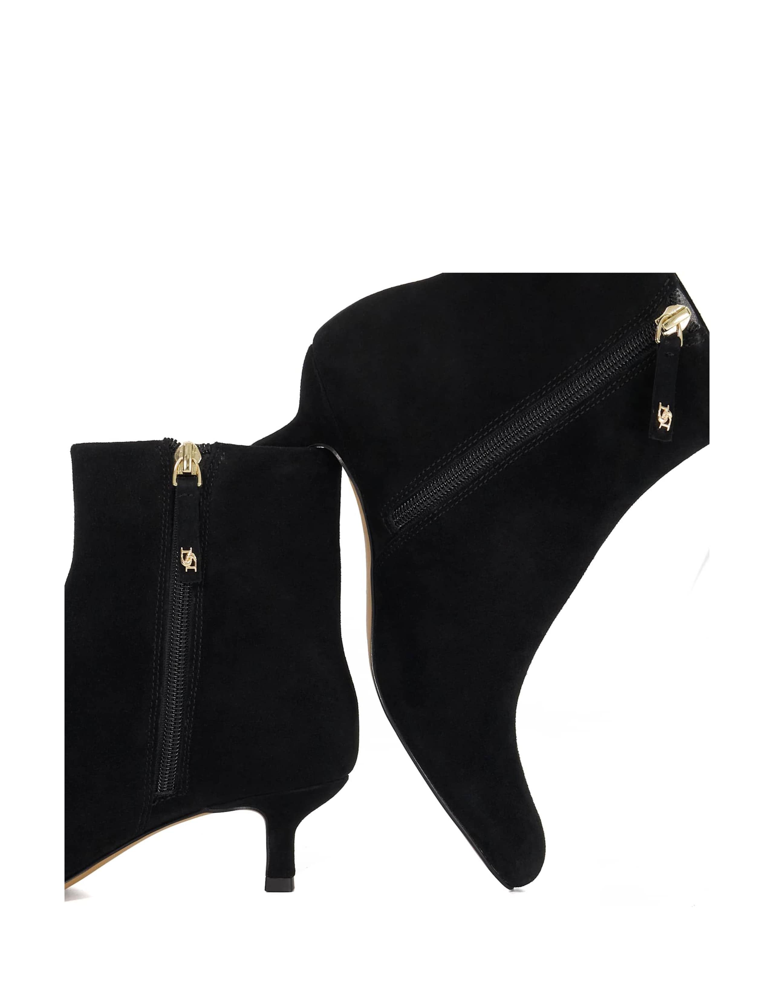 Suede Kitten Heel Round Toe Ankle Boots 5 of 5