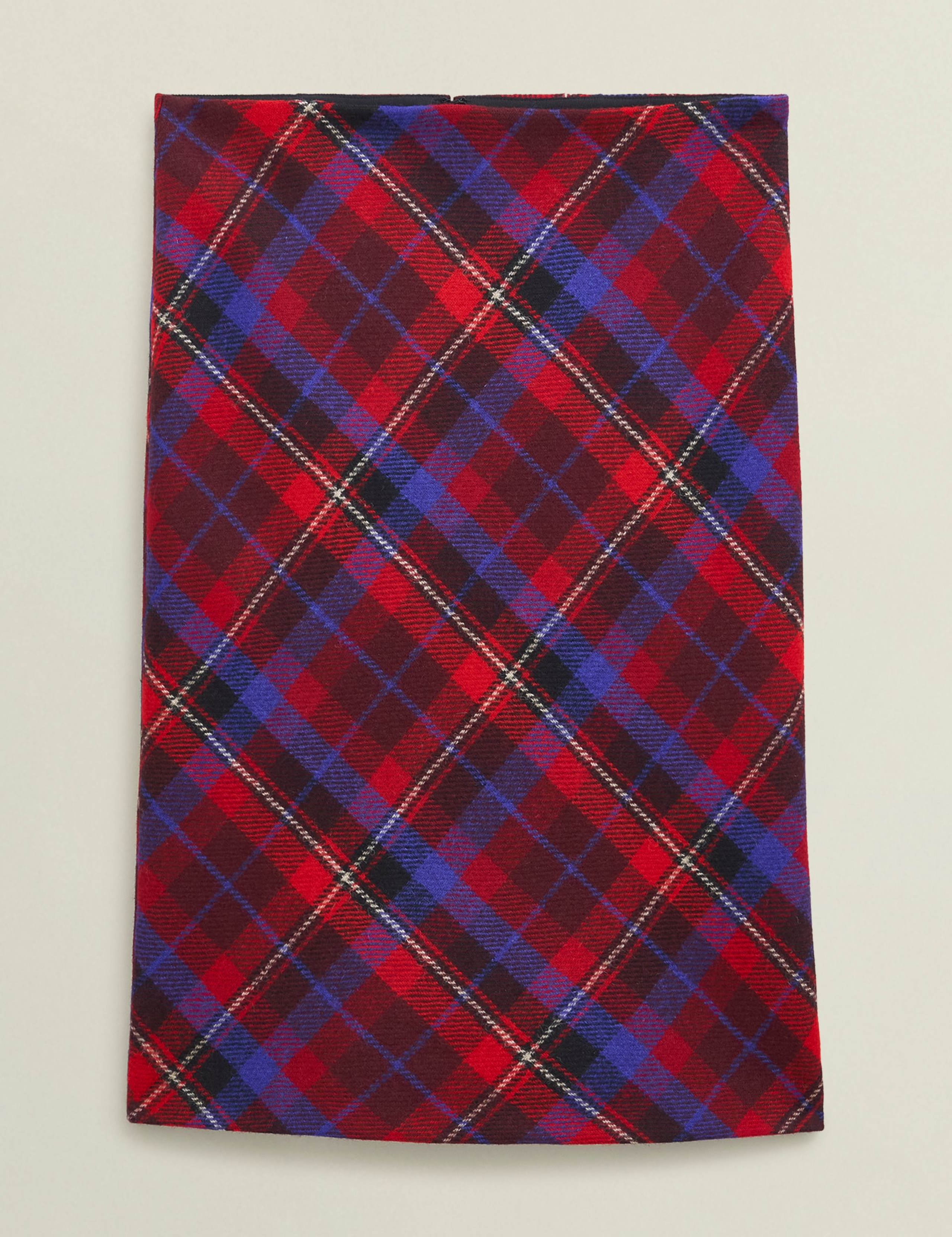 Pure Wool Checked Knee Length Pencil Skirt 2 of 6