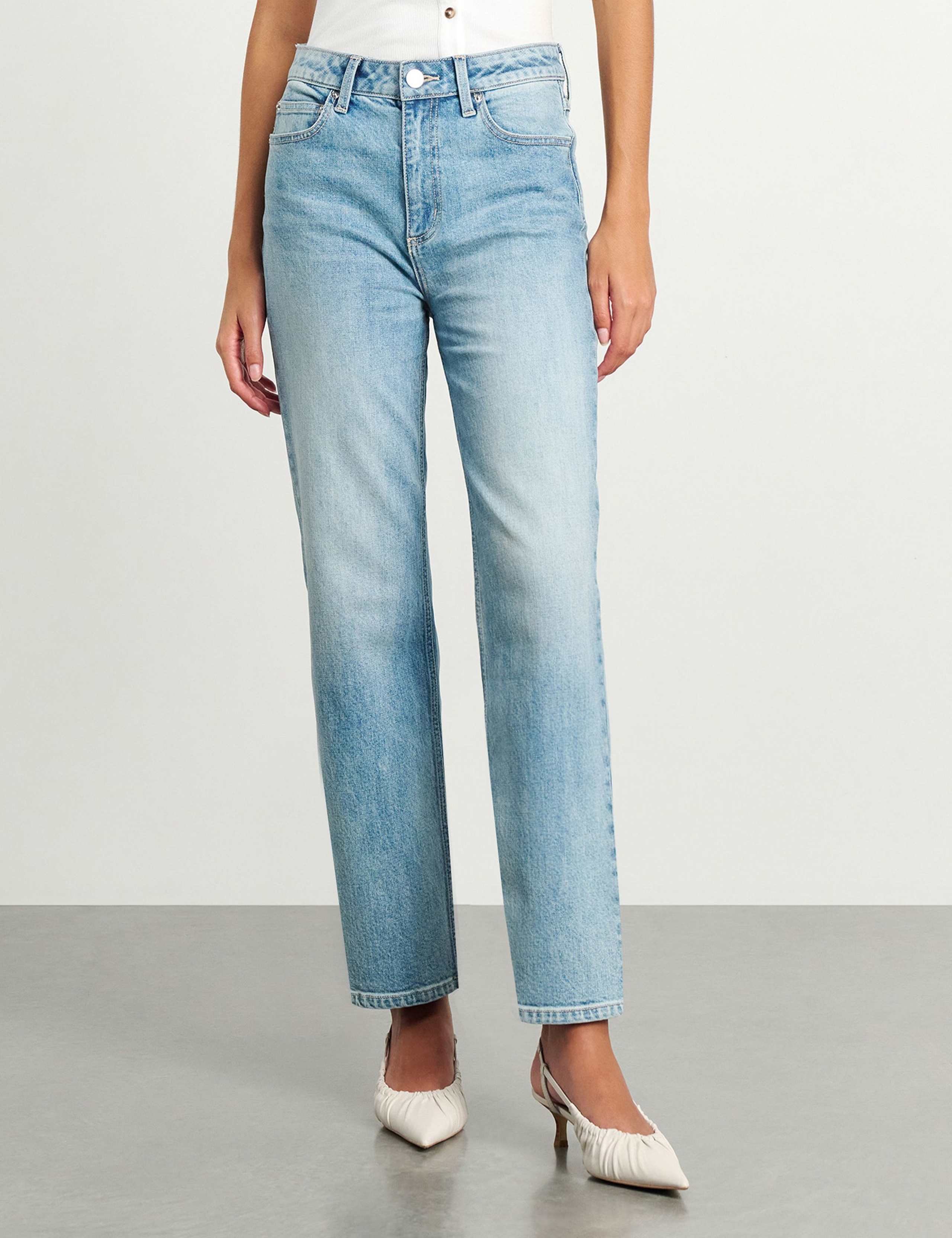 High Waisted Straight Leg Jeans 2 of 6