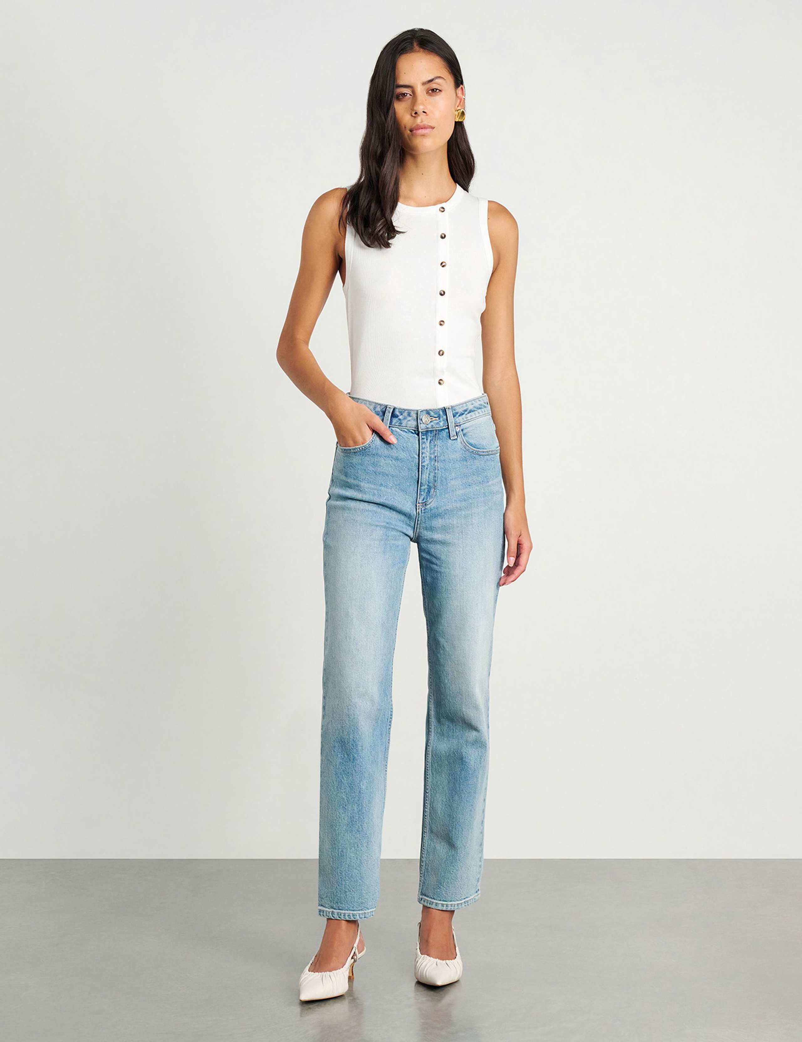 High Waisted Straight Leg Jeans 6 of 6