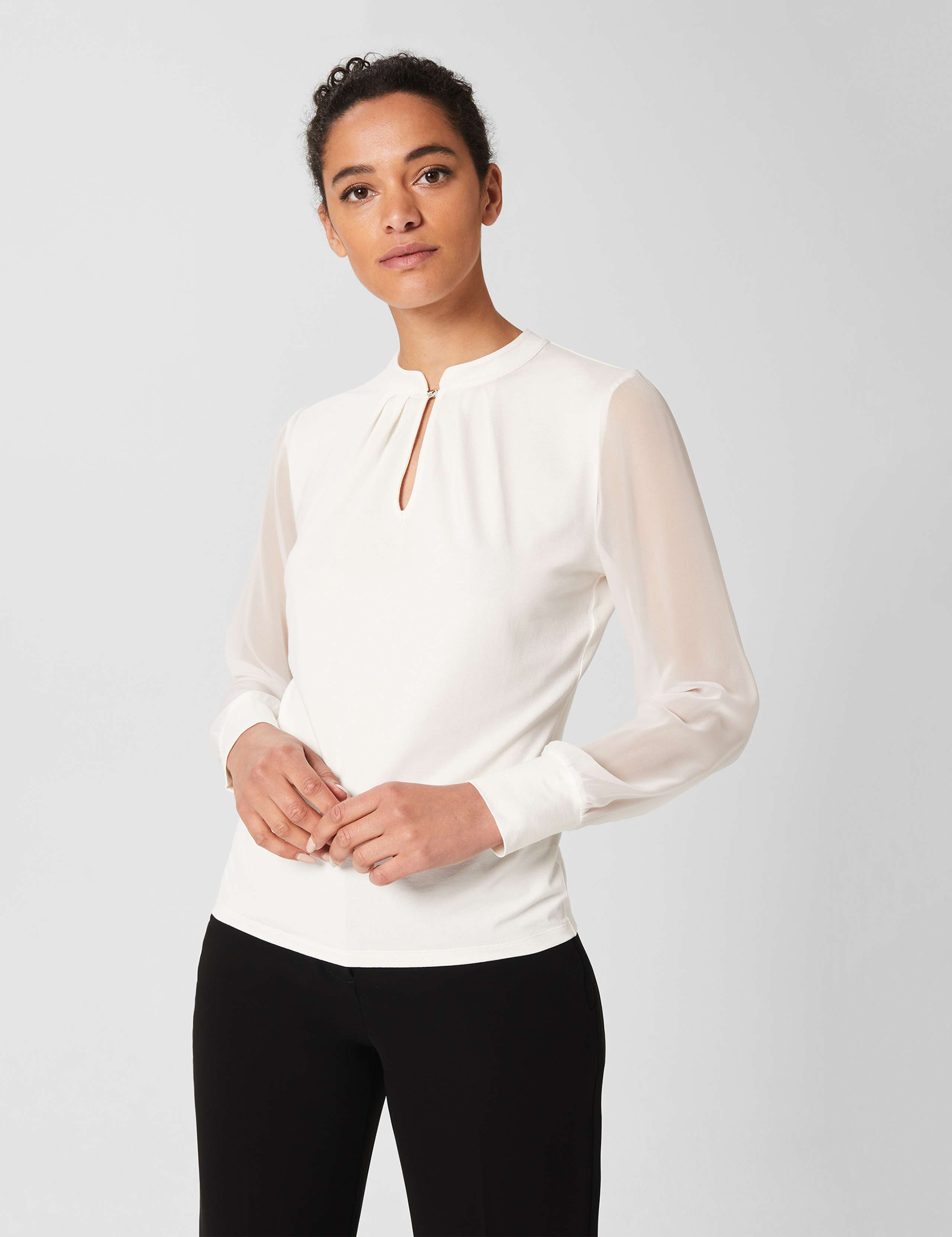 Jersey Round Neck Long Sleeve Top 1 of 4