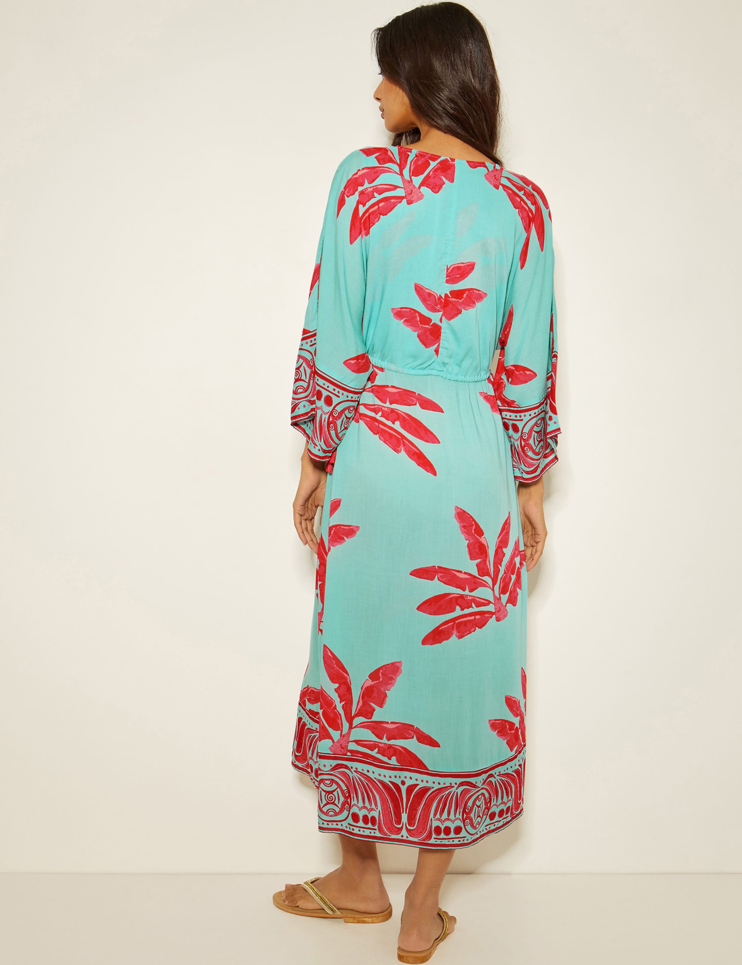 Floral V-Neck Midi Skater Dress 4 of 4