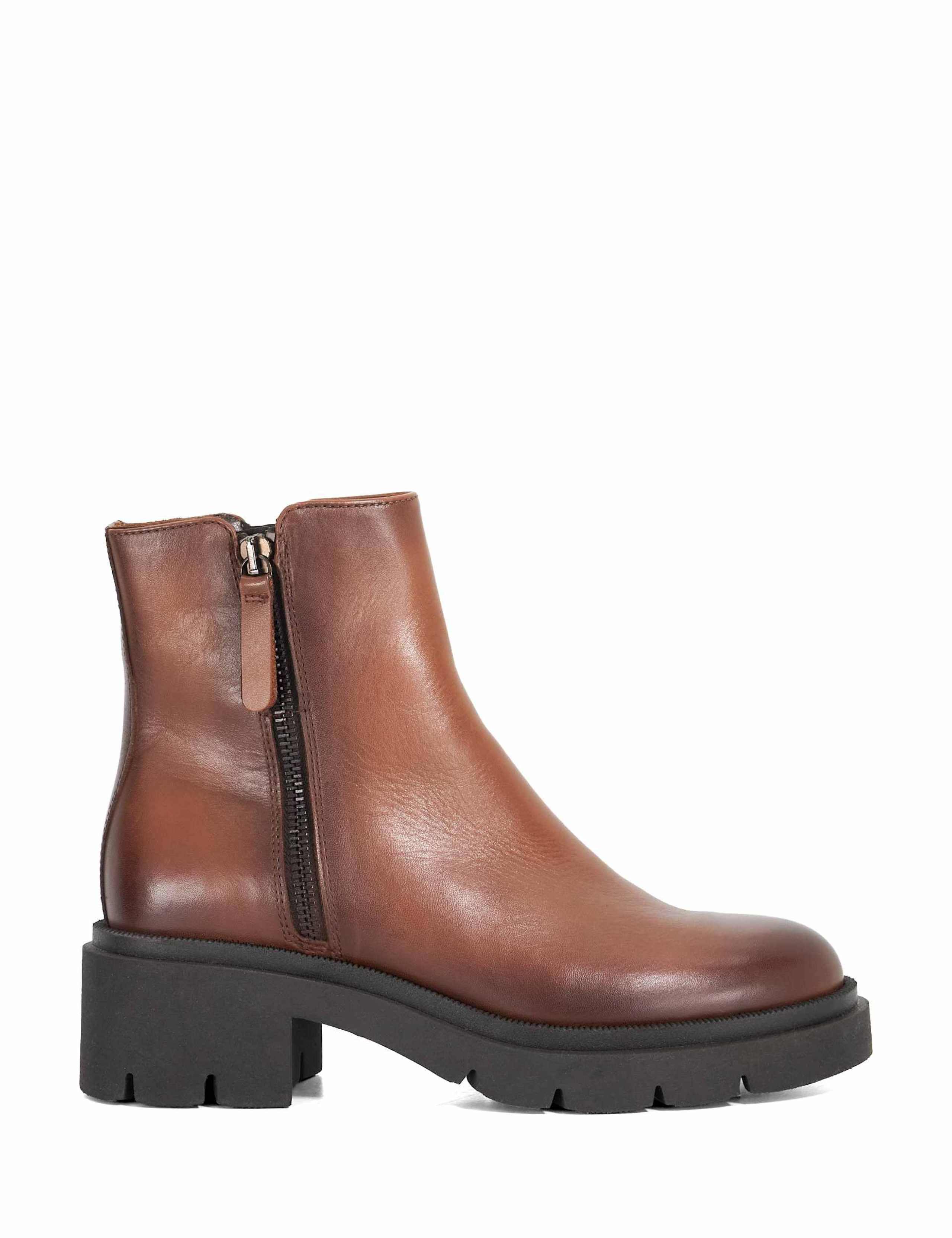 Leather Chelsea Block Heel Boots 1 of 5