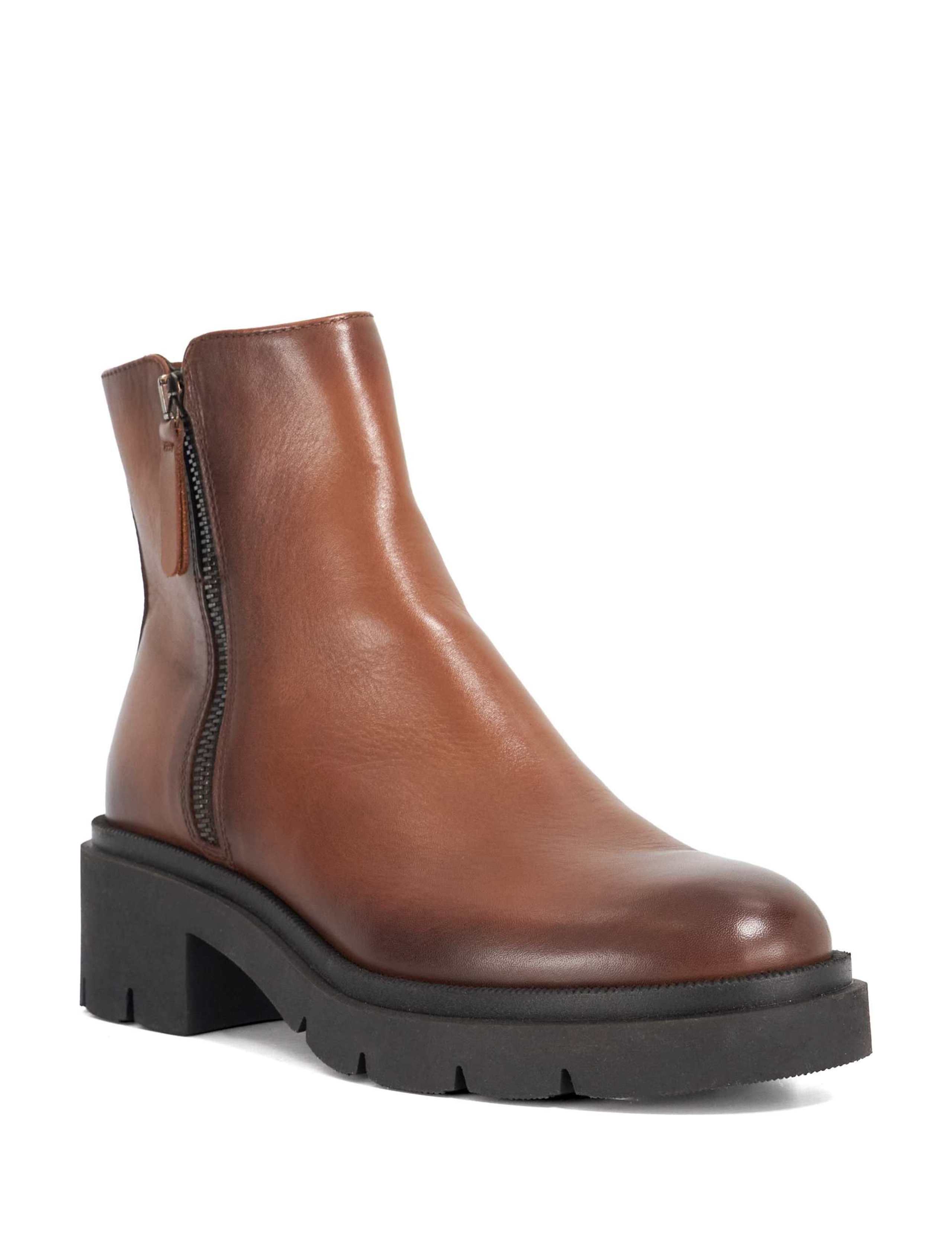 Leather Chelsea Block Heel Boots 3 of 5