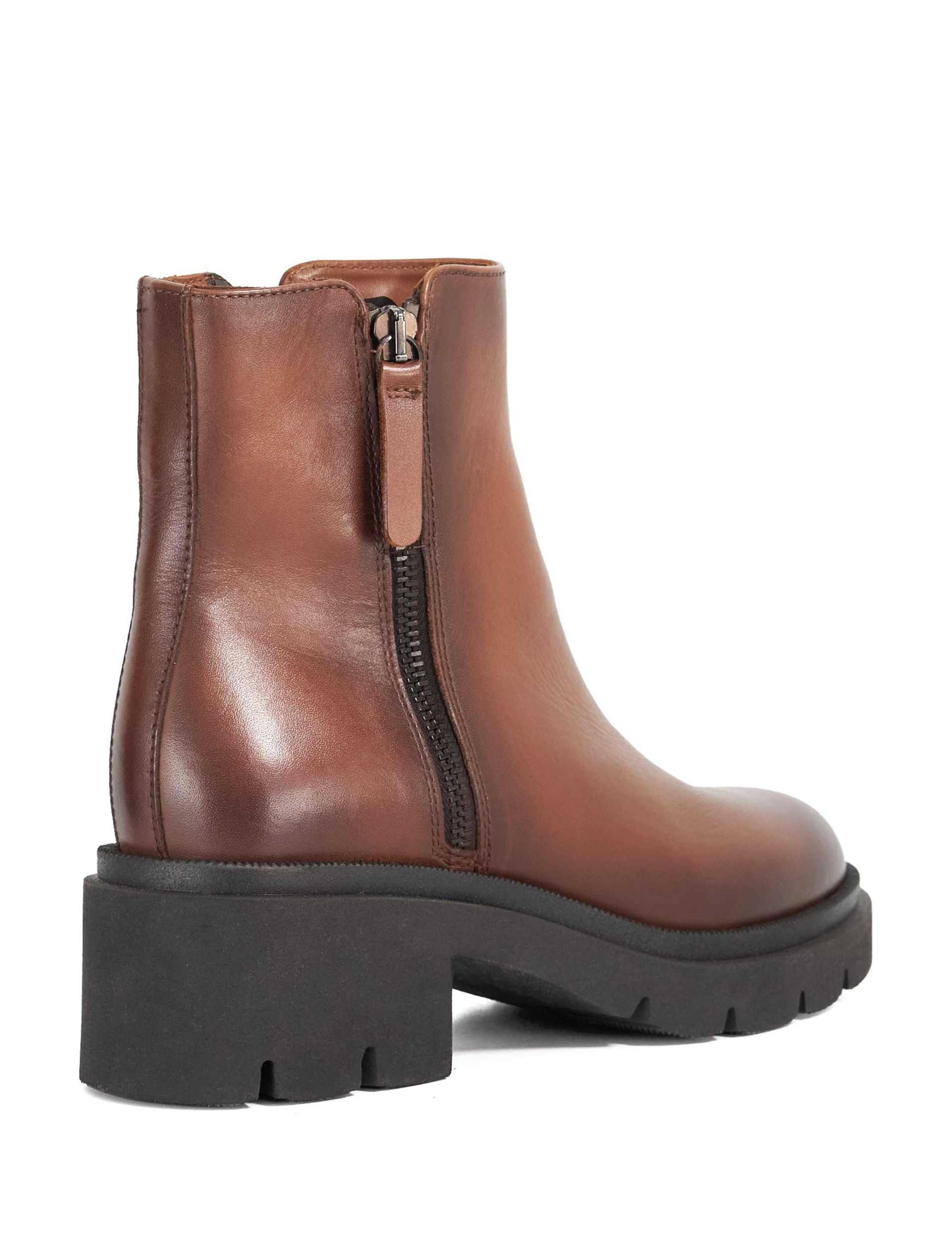 Leather Chelsea Block Heel Boots 4 of 5