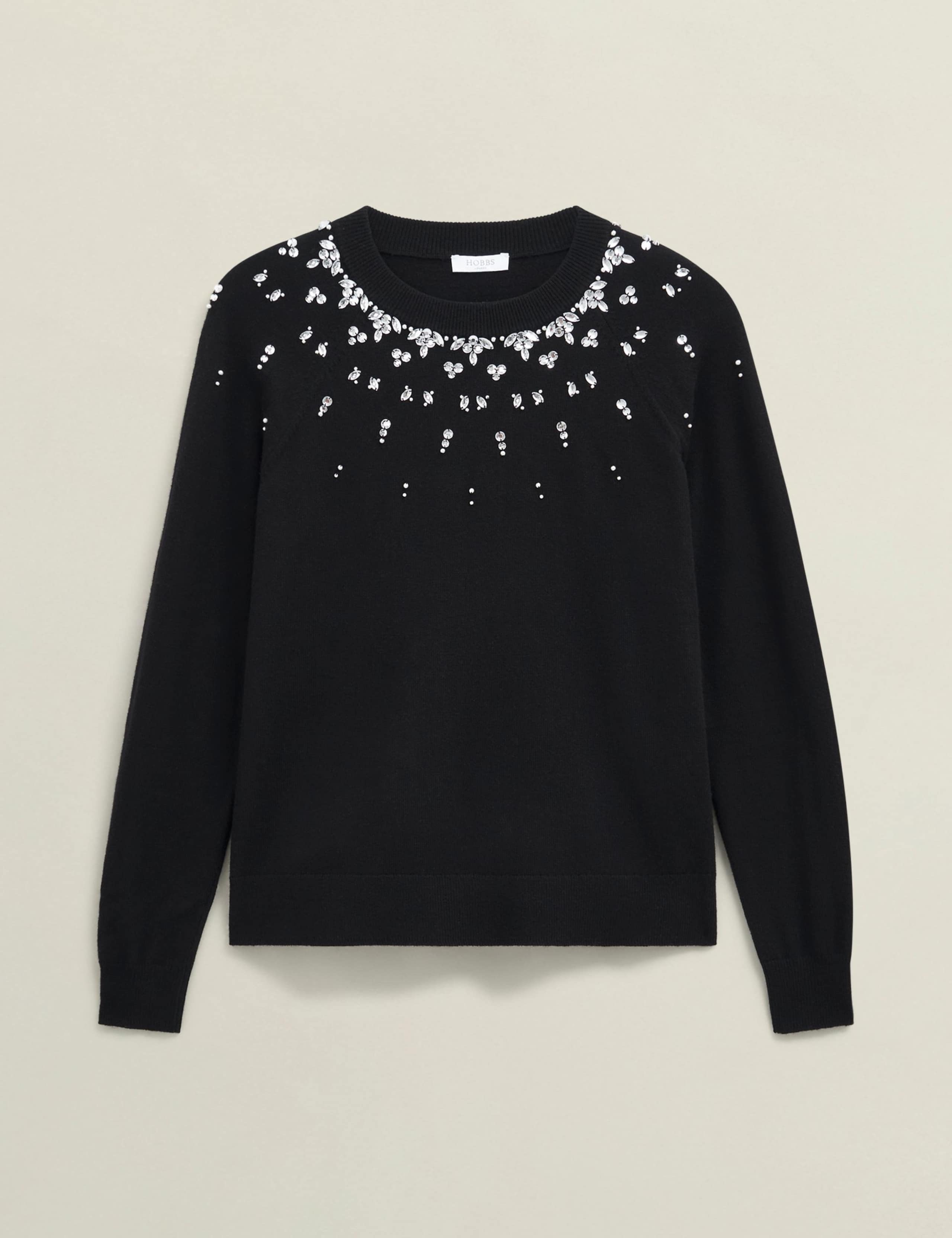Wool Blend Embellished Crew Neck Jumper 2 of 5
