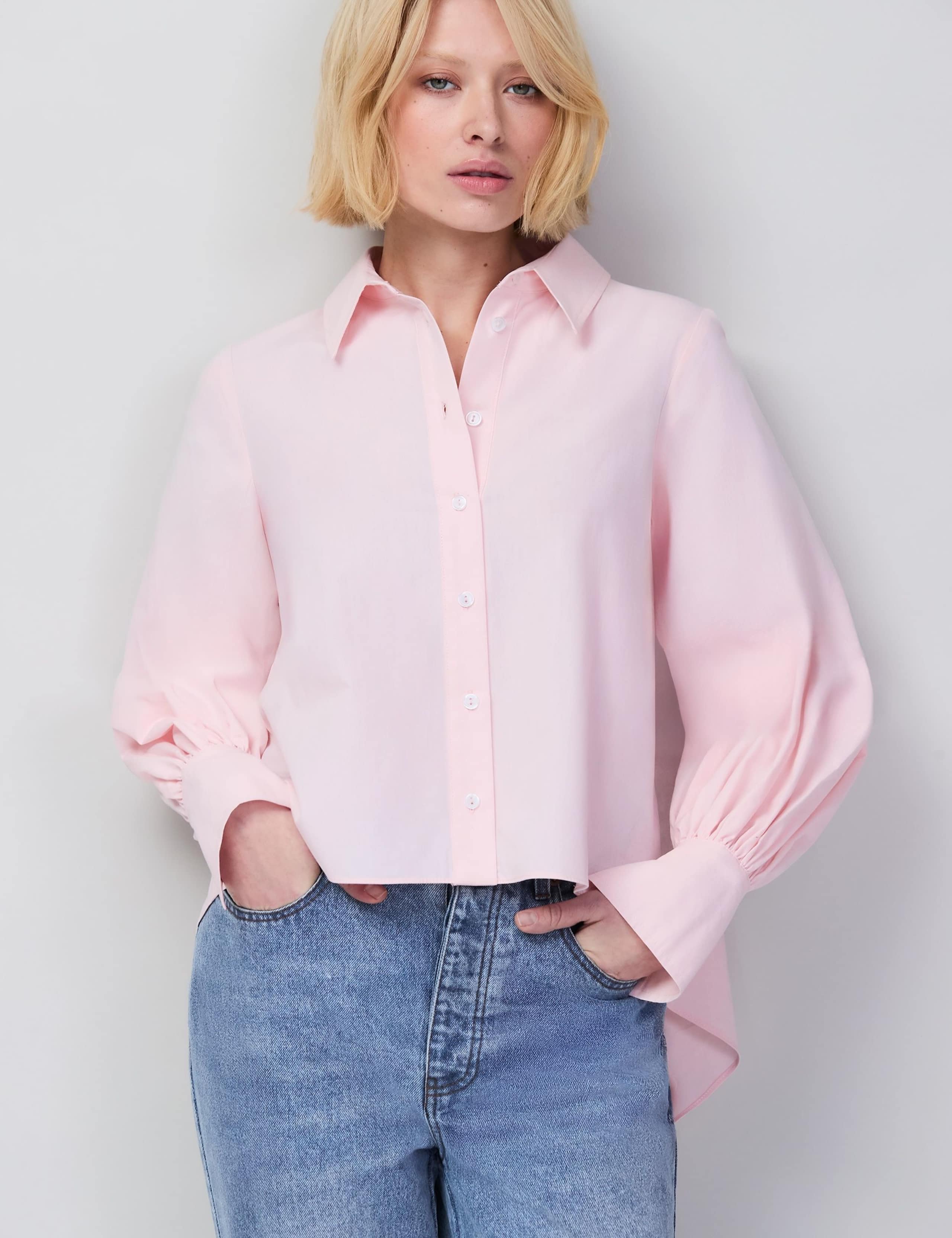 Pure Cotton High-Low Hem Relaxed Shirt 1 of 6