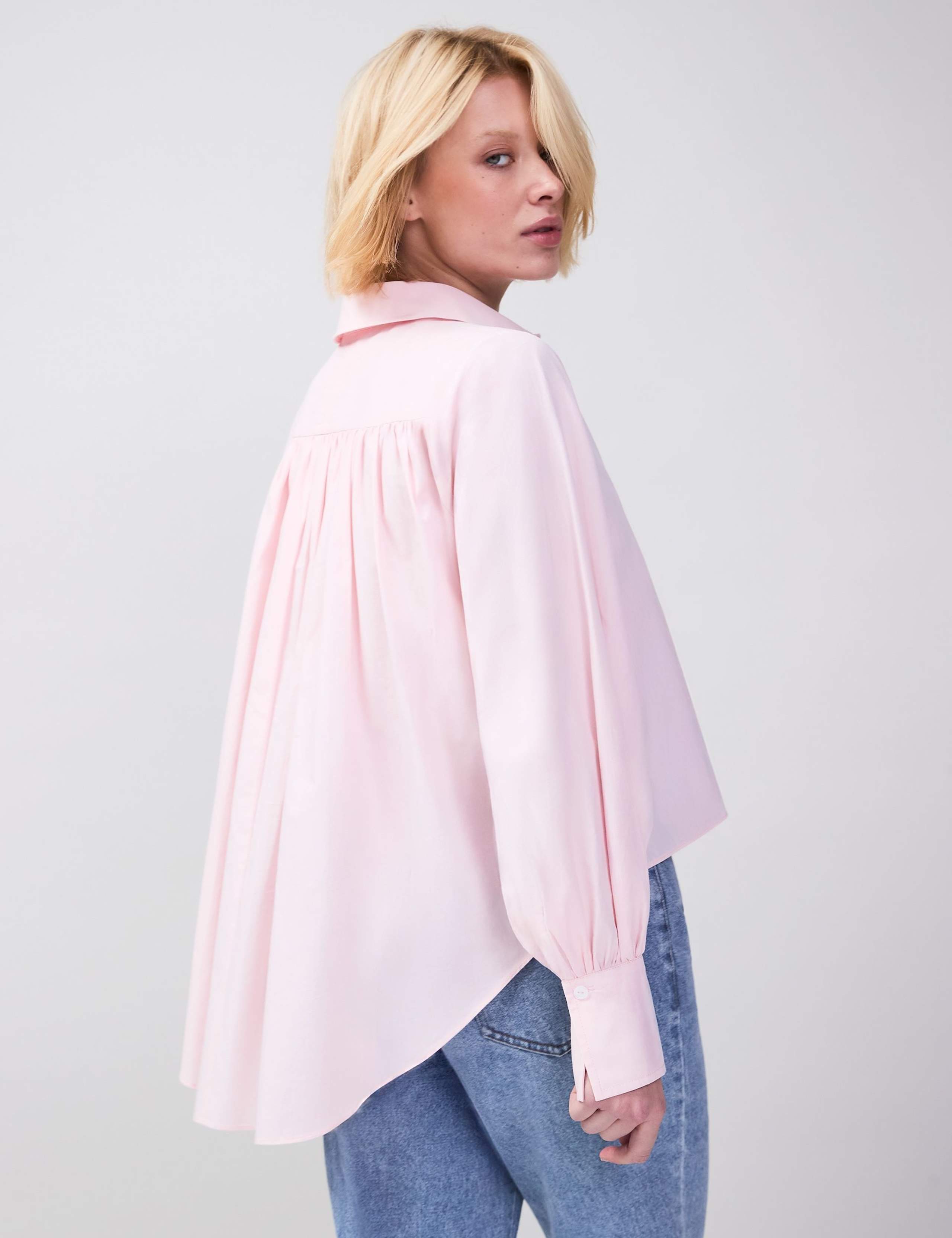 Pure Cotton High-Low Hem Relaxed Shirt 3 of 6