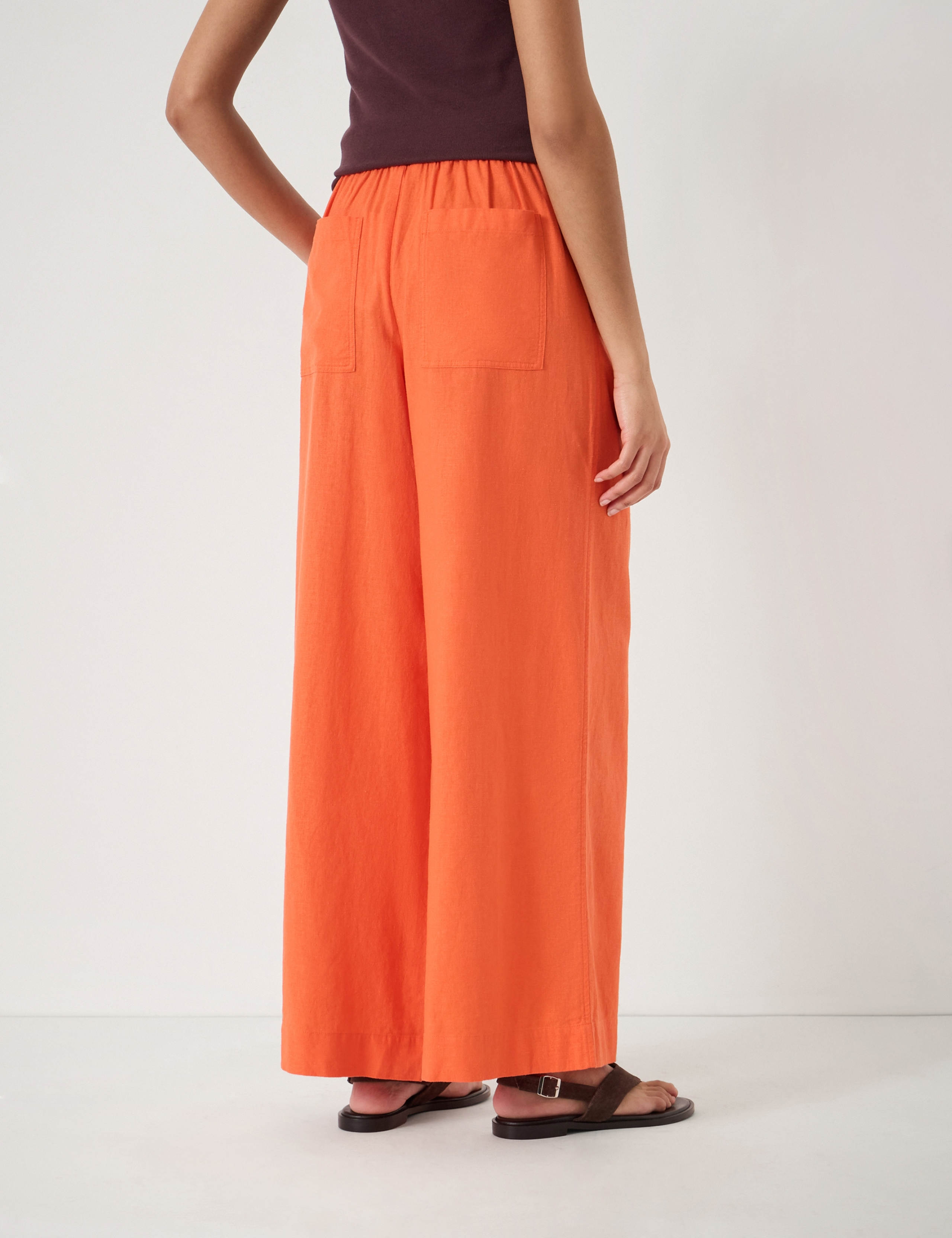 Linen Blend Wide Leg Trousers 3 of 5