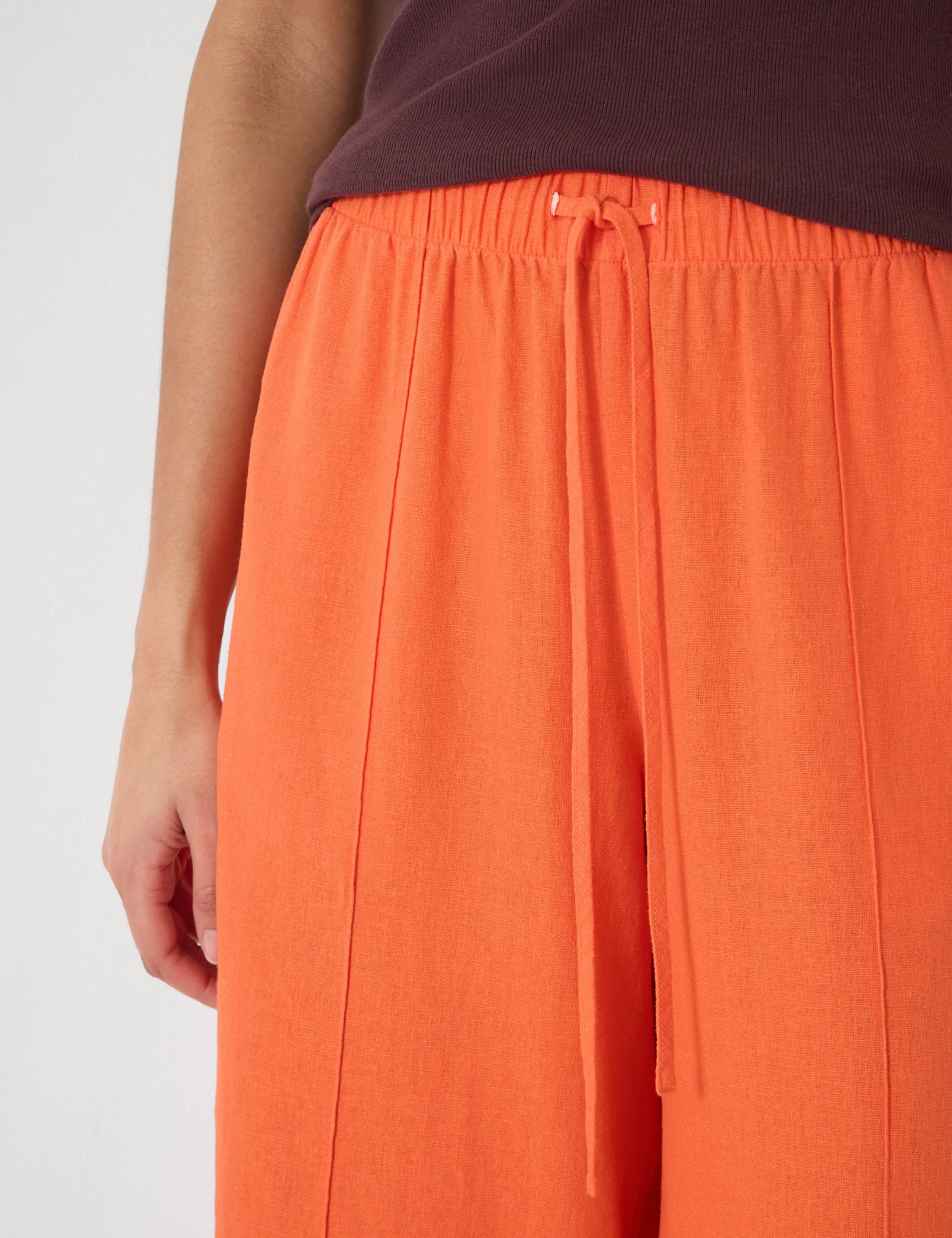 Linen Blend Wide Leg Trousers 4 of 5