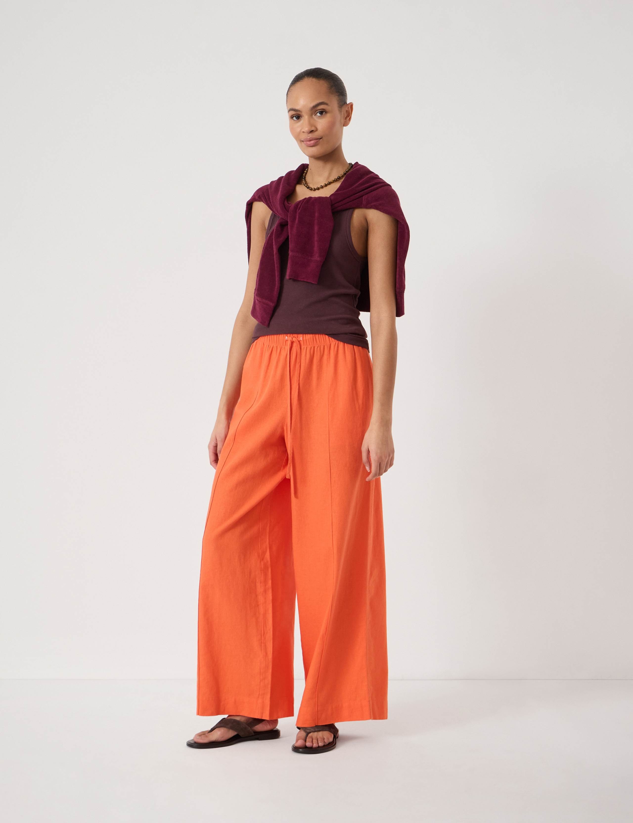 Linen Blend Wide Leg Trousers 5 of 5