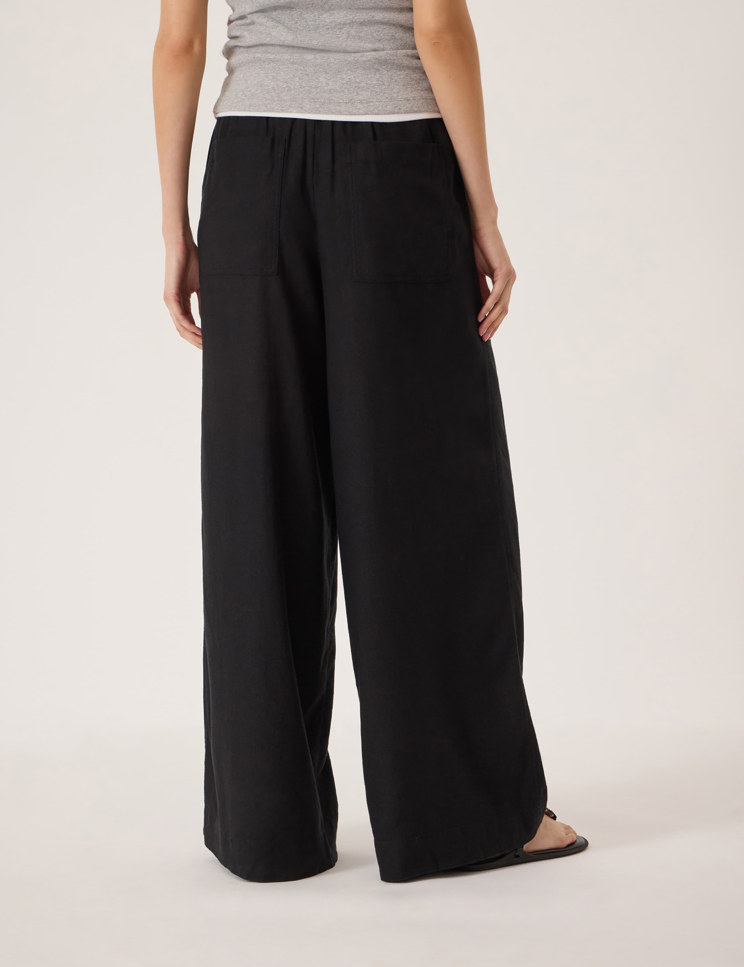 Linen Blend Wide Leg Trousers 5 of 5