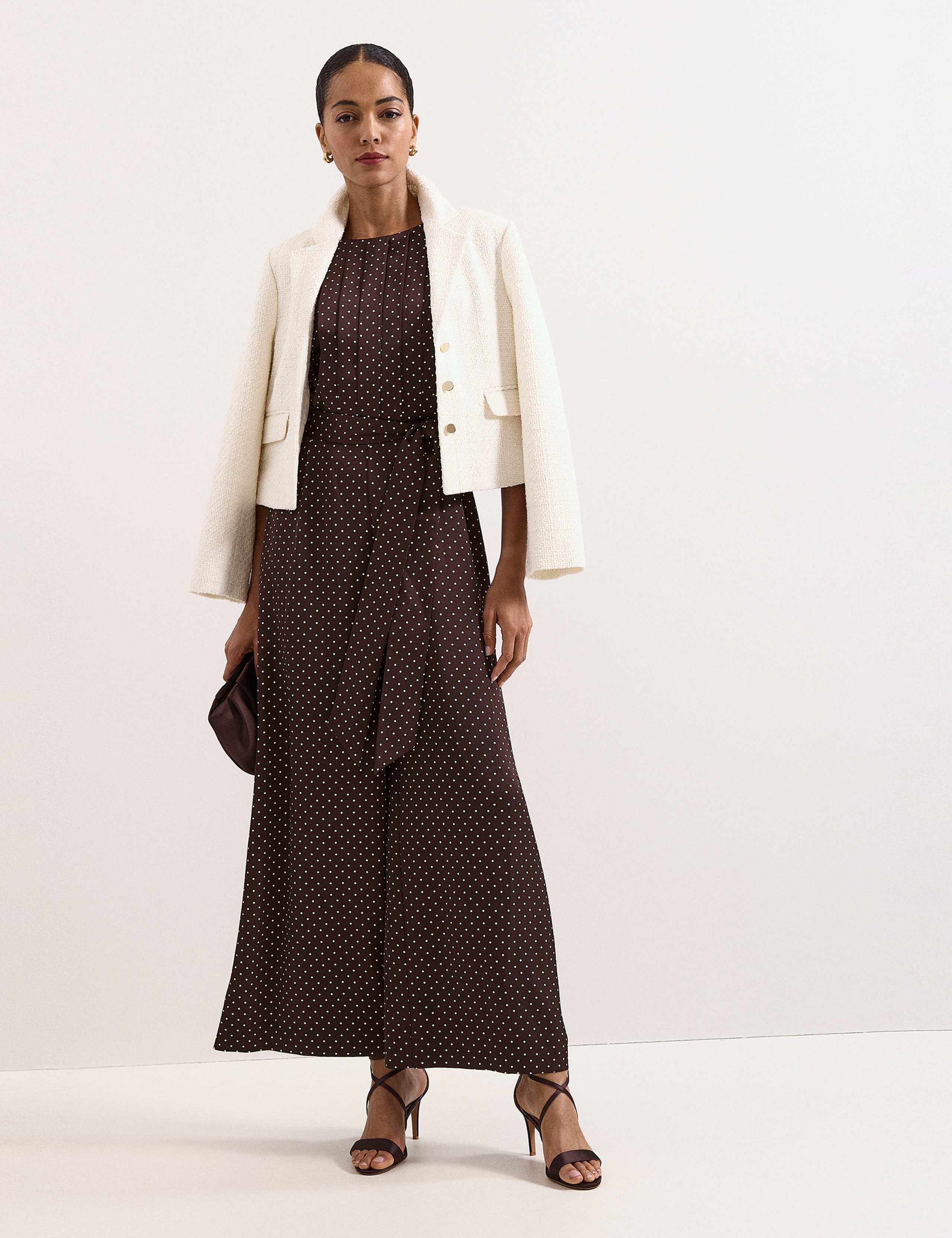 Polka Dot Belted Sleeveless Jumpsuit 6 of 6