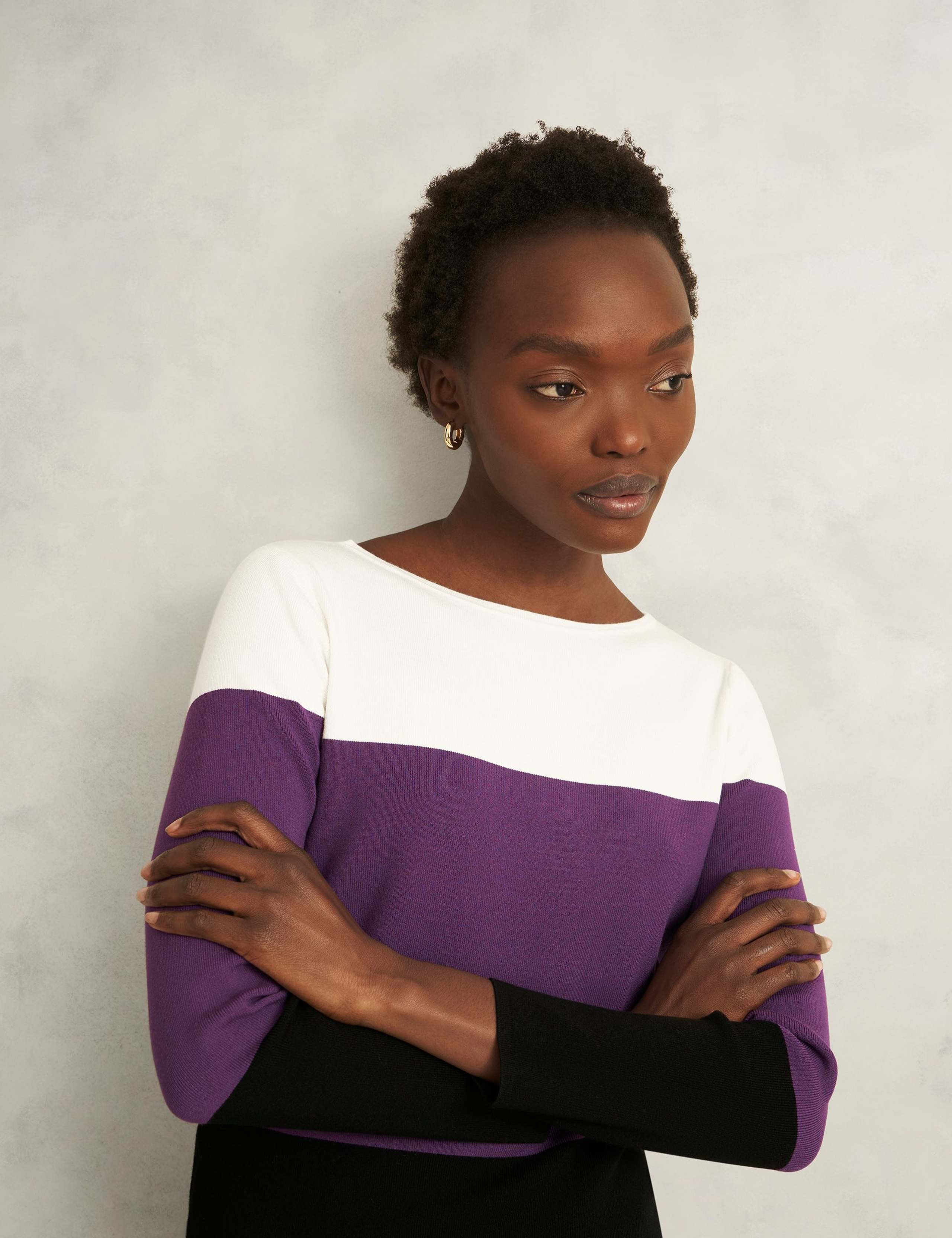 Colour Block Slash Neck Jumper 3 of 5