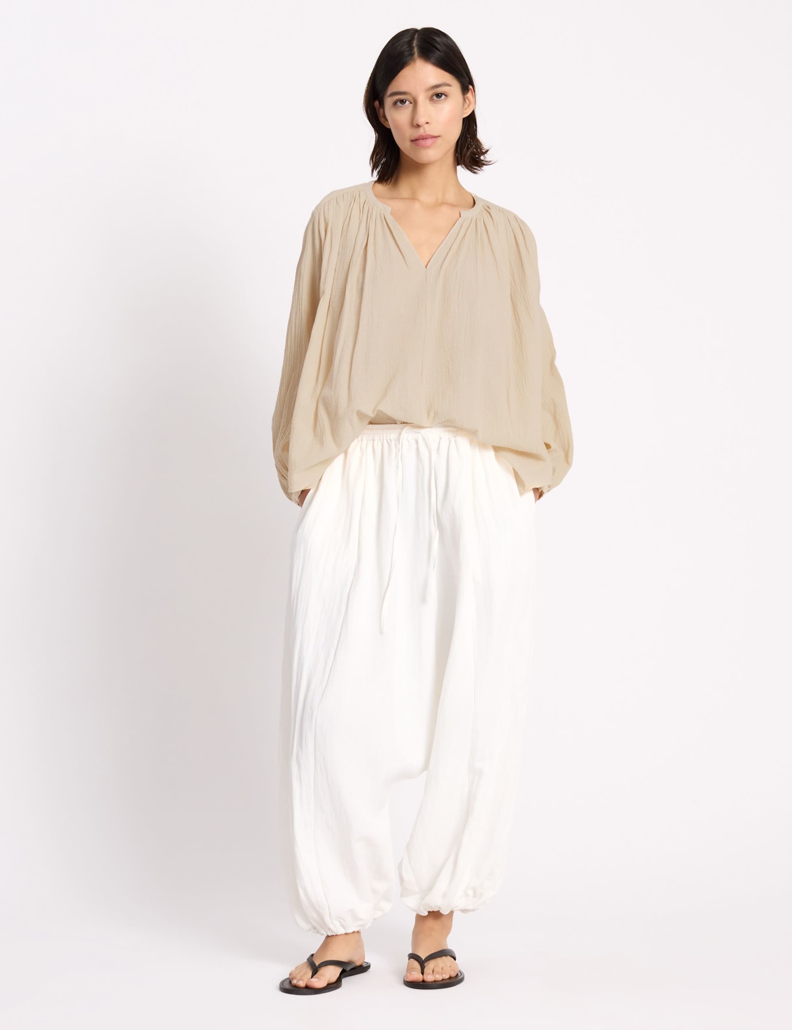 Pure Cotton Notch Neck Blouse 3 of 6
