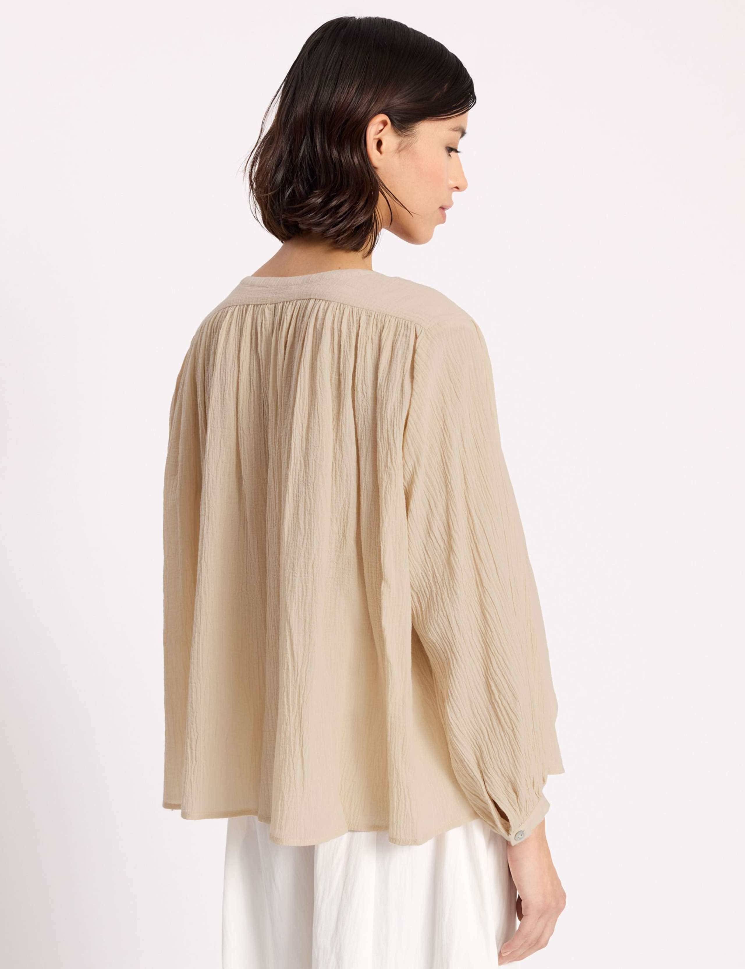 Pure Cotton Notch Neck Blouse 4 of 6