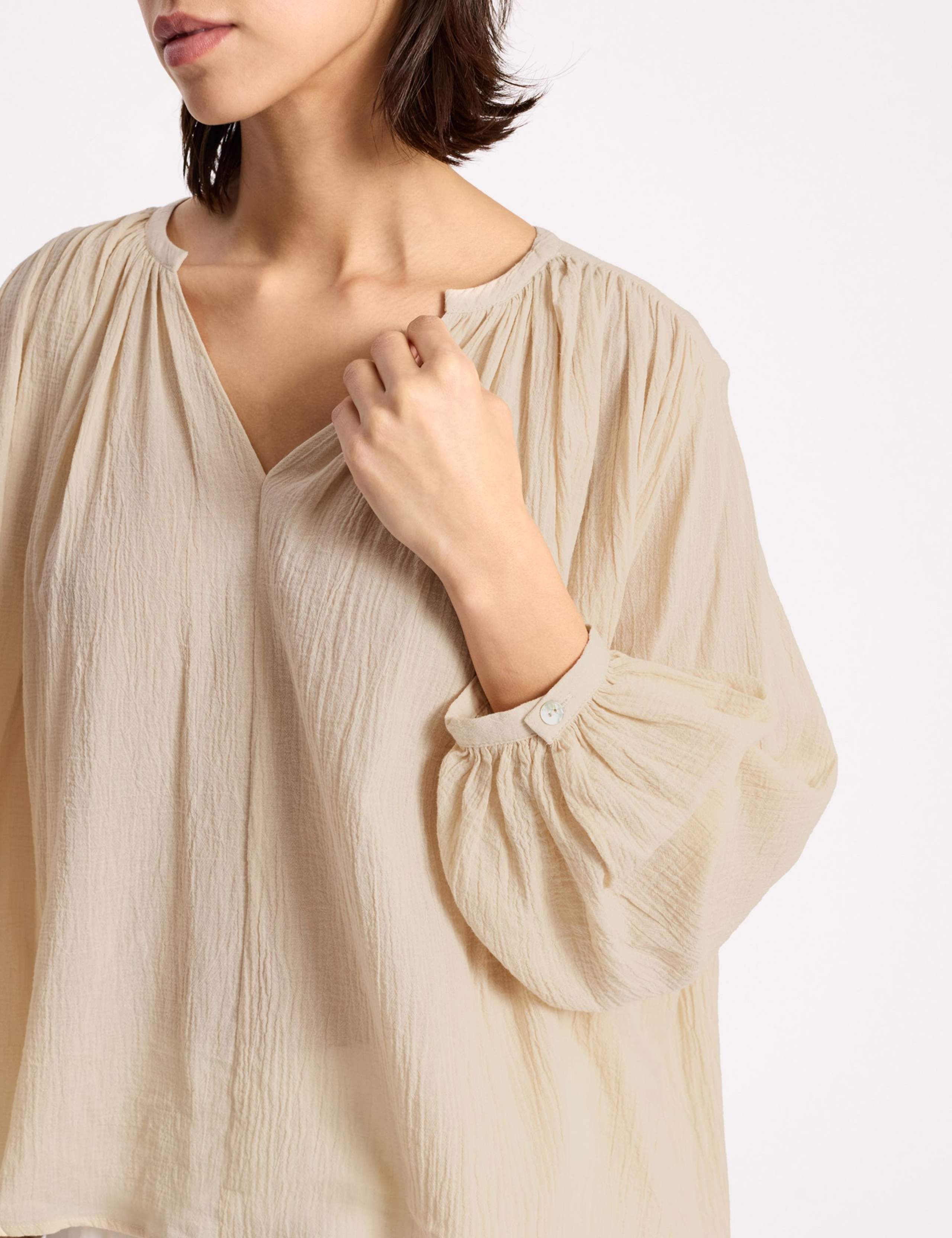 Pure Cotton Notch Neck Blouse 6 of 6