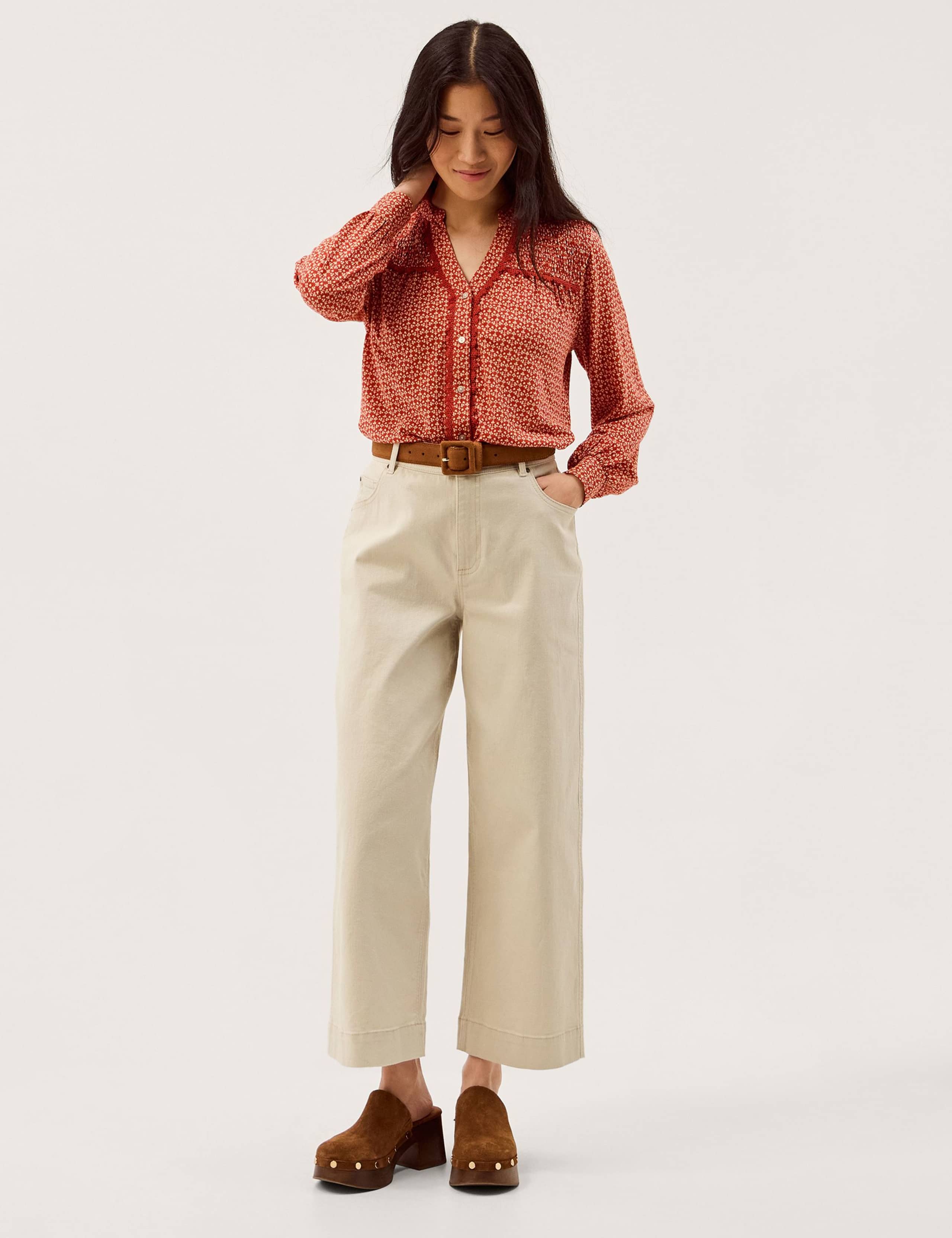 Cotton Rich Printed V-Neck Blouse 3 of 5