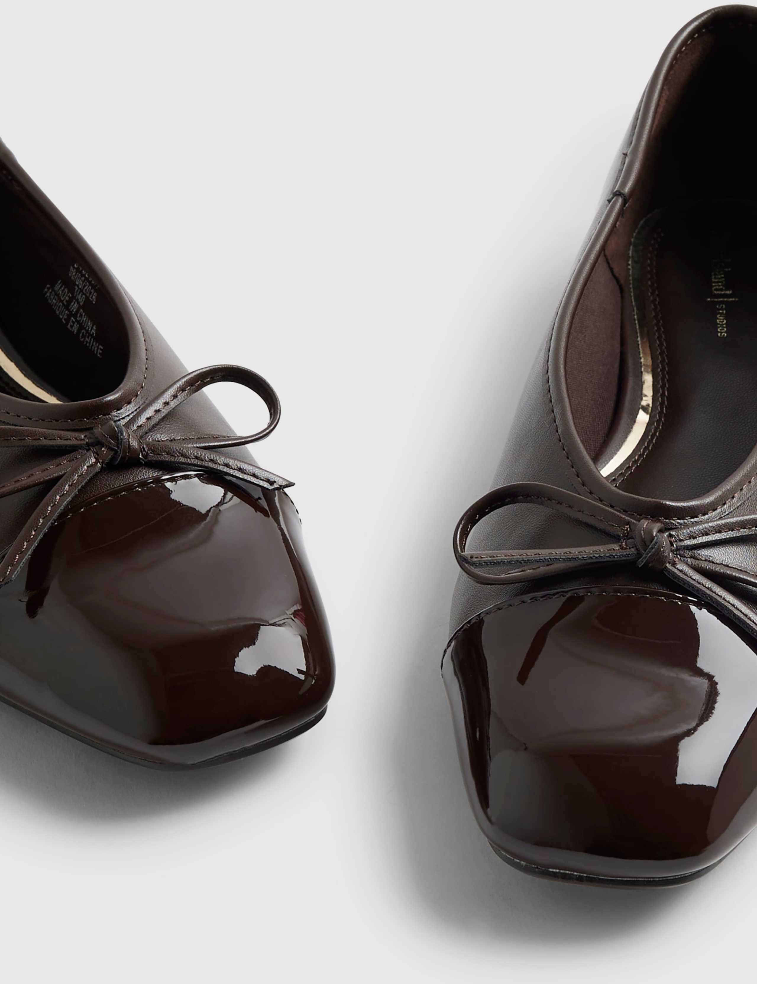 Toe Cap Bow Slip On Ballet Pumps 5 of 5