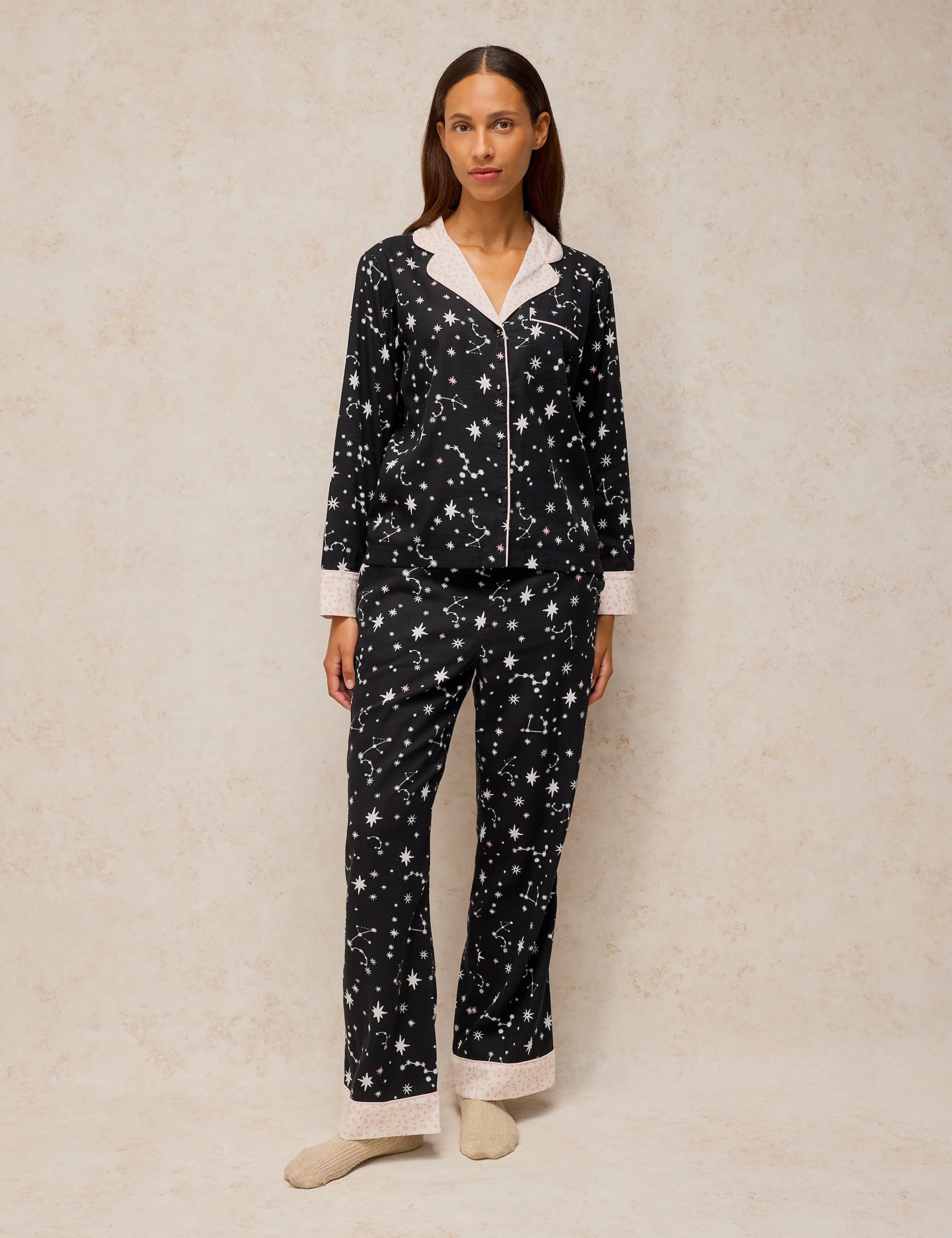 Cotton Rich Printed Pyjama Bottoms 1 of 6
