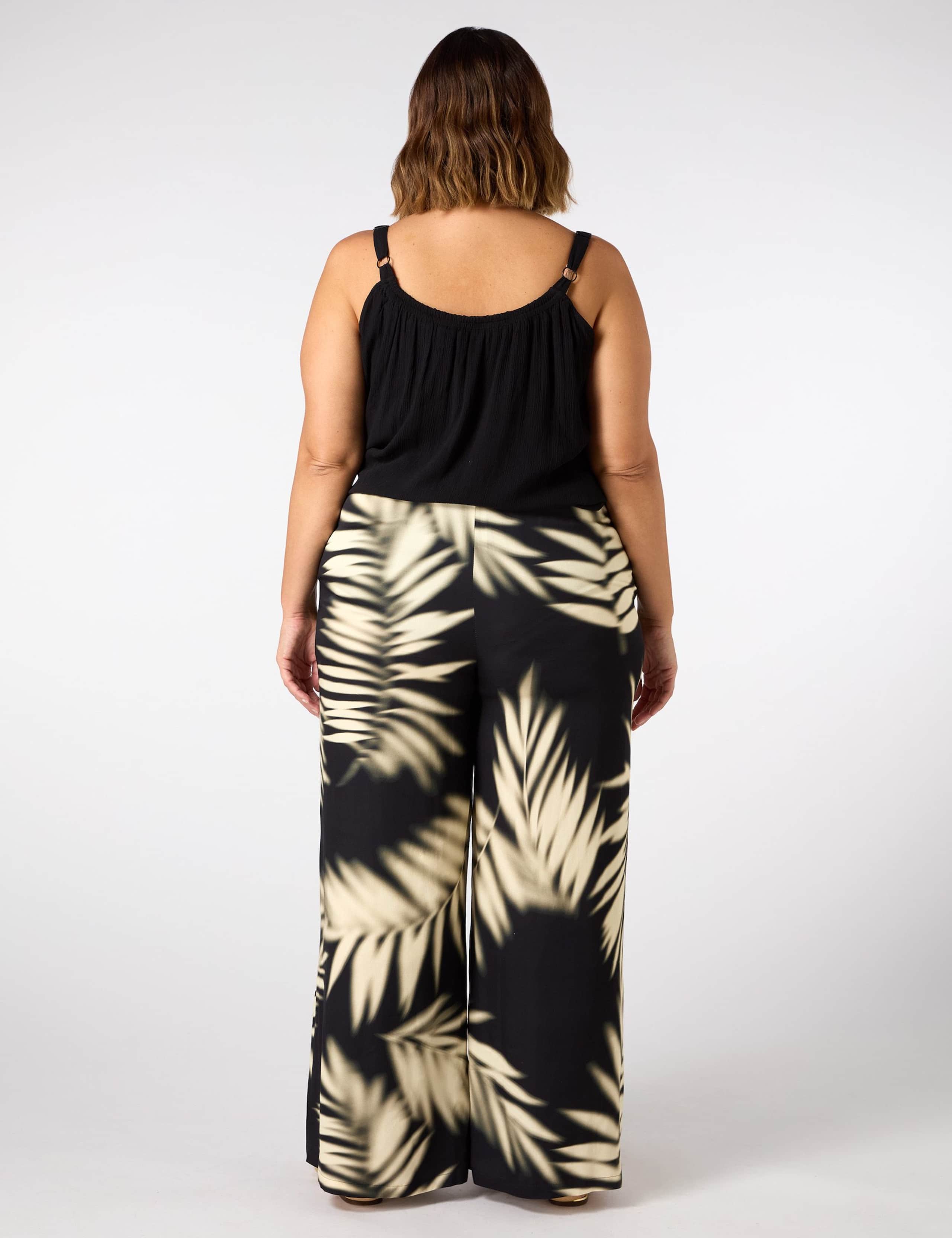 Leaf Print Pull On Wide Leg Trousers 5 of 5