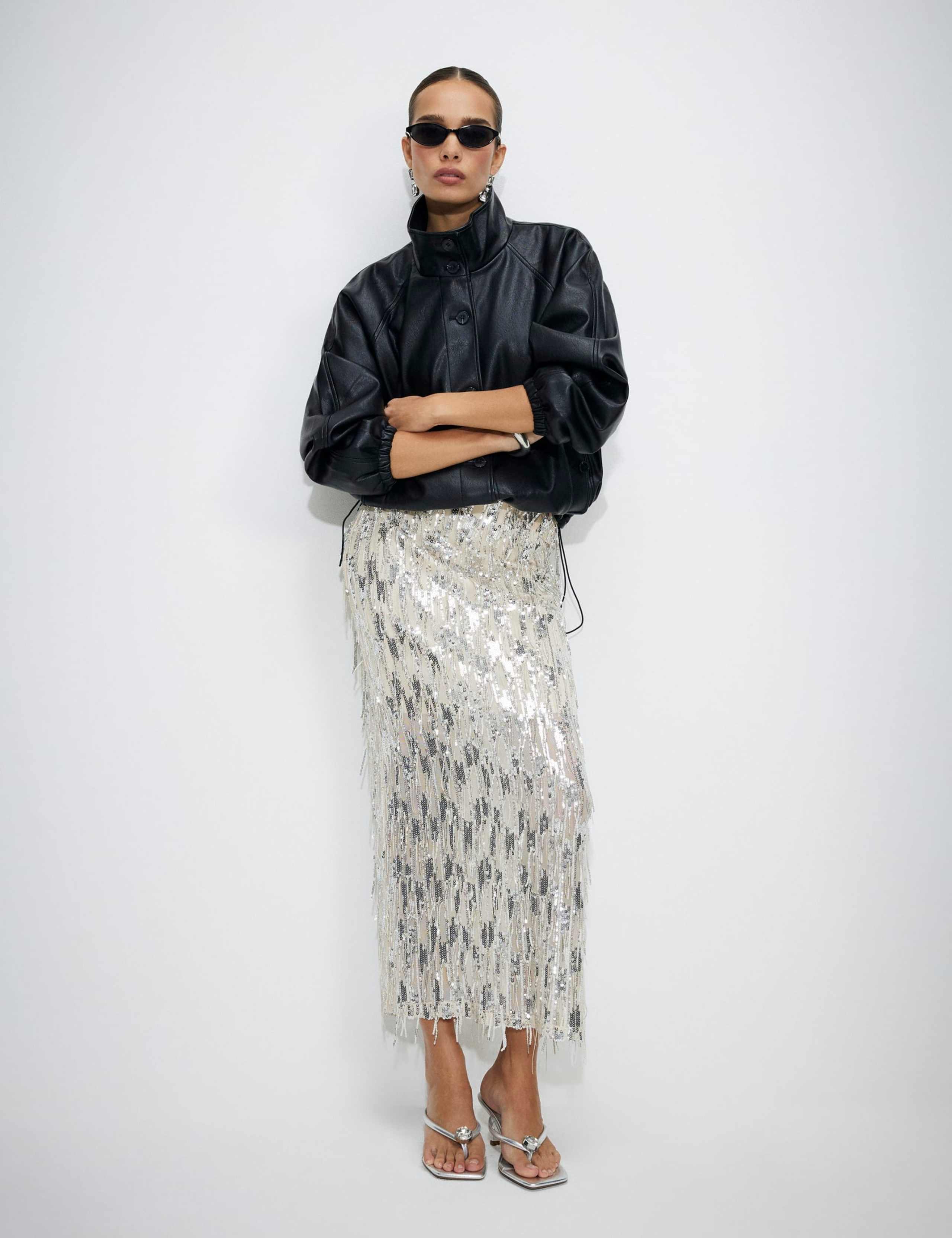 Sequin Midi Pencil Skirt 3 of 6