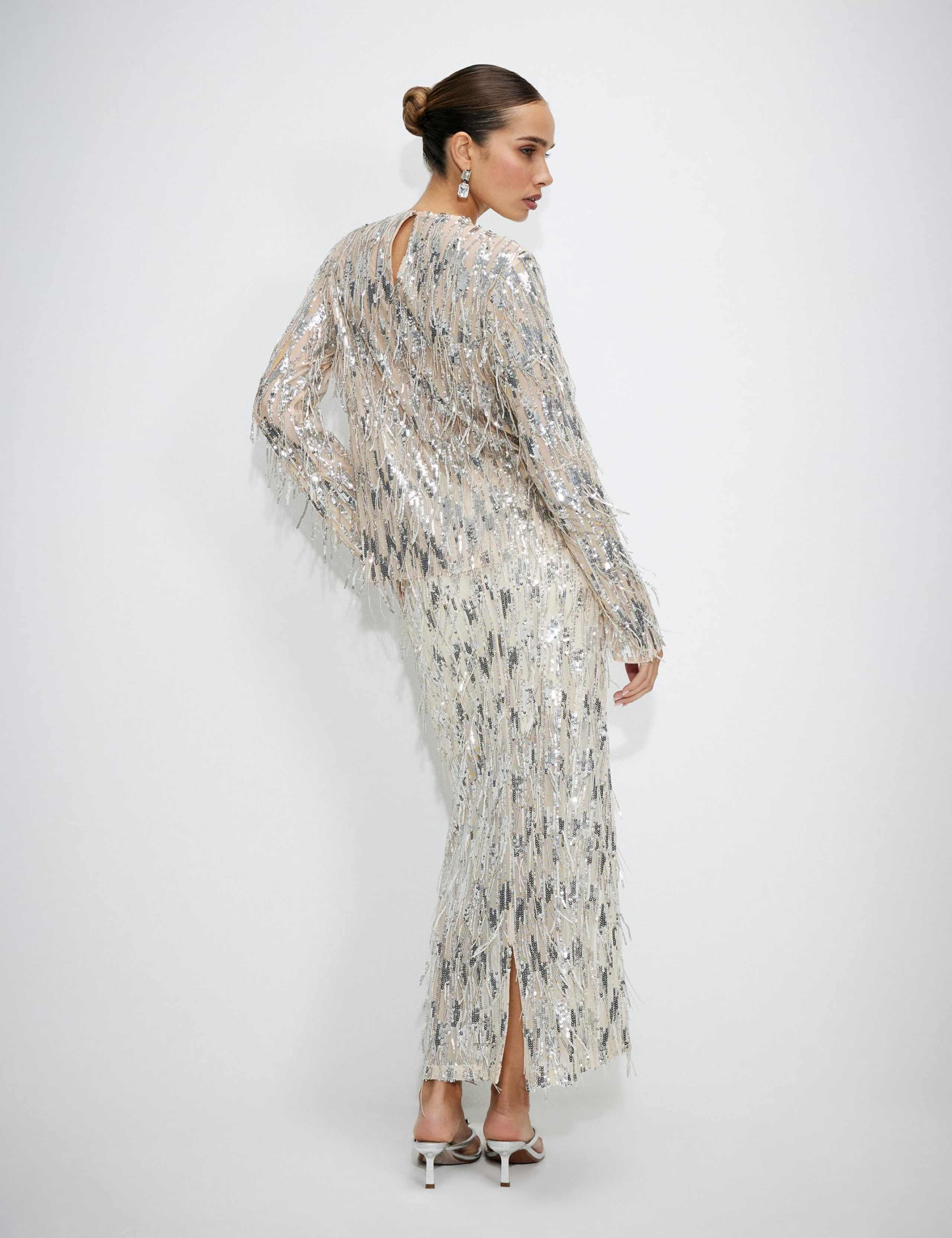 Sequin Midi Pencil Skirt 4 of 6
