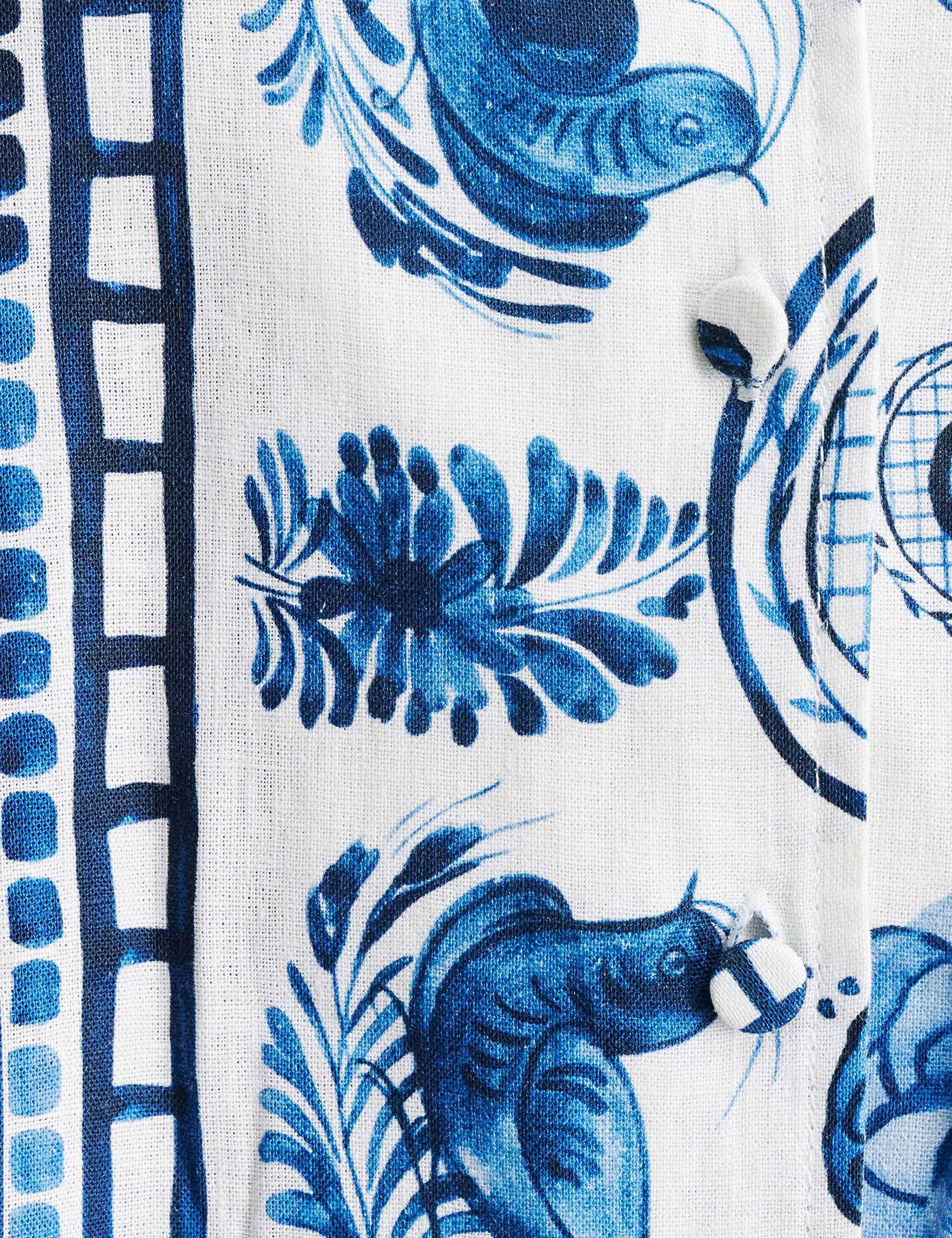 Linen Rich Lovebird Print Shirt 4 of 6