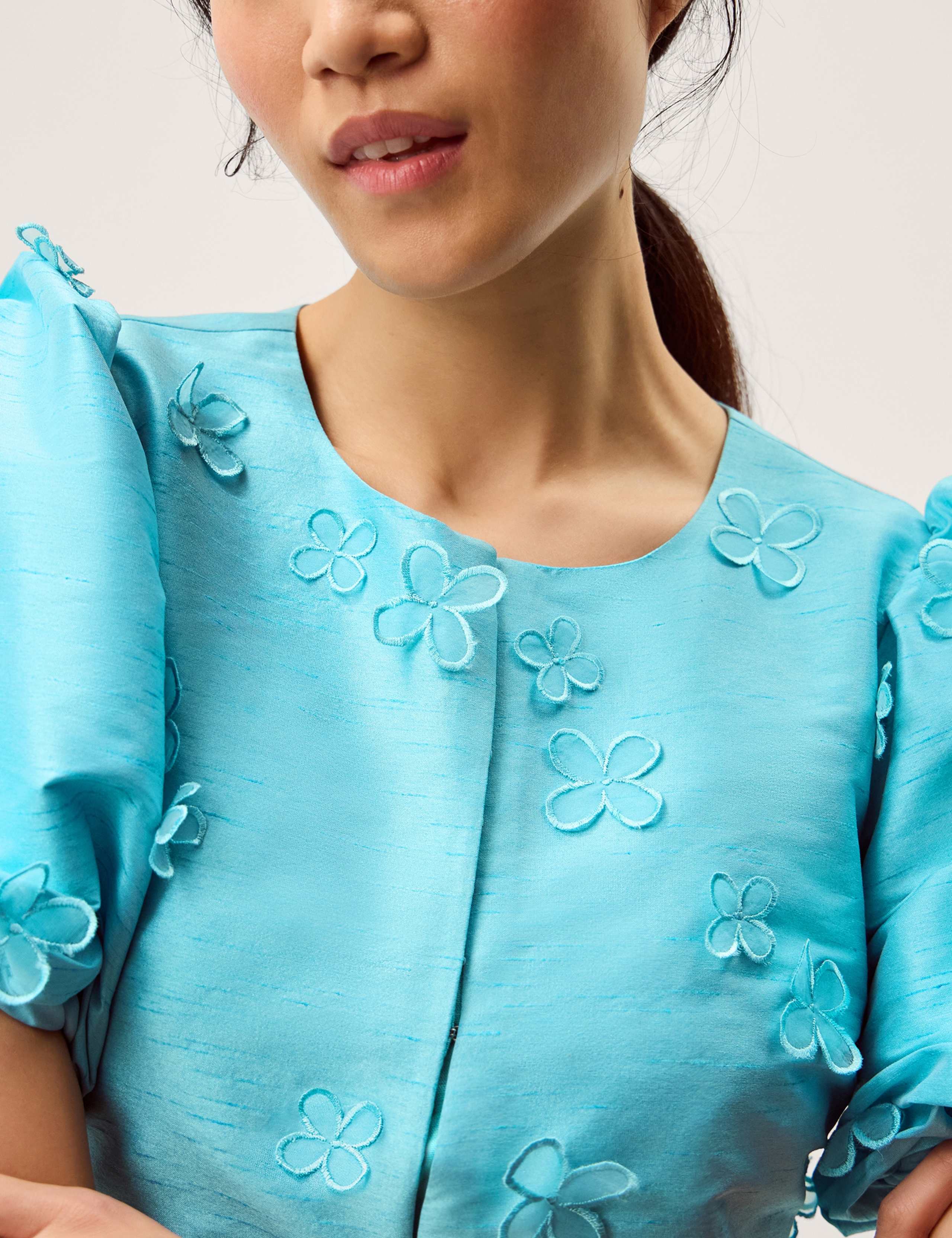 Floral Appliqué Puff Sleeve Jacket 5 of 5