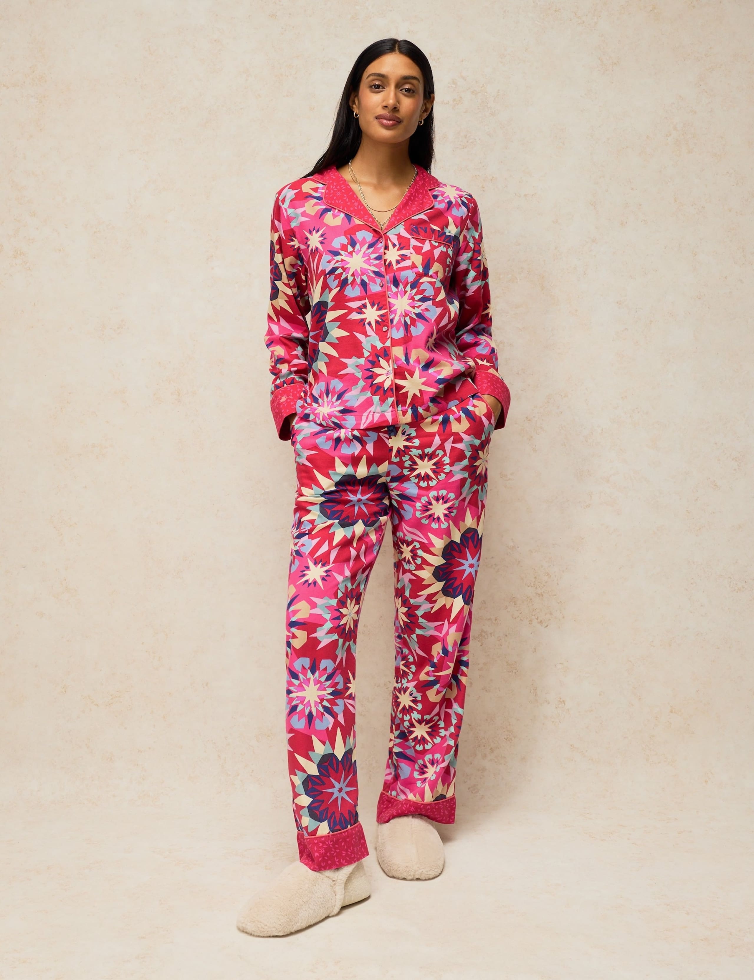 Cotton Rich Printed Pyjama Bottoms 1 of 6