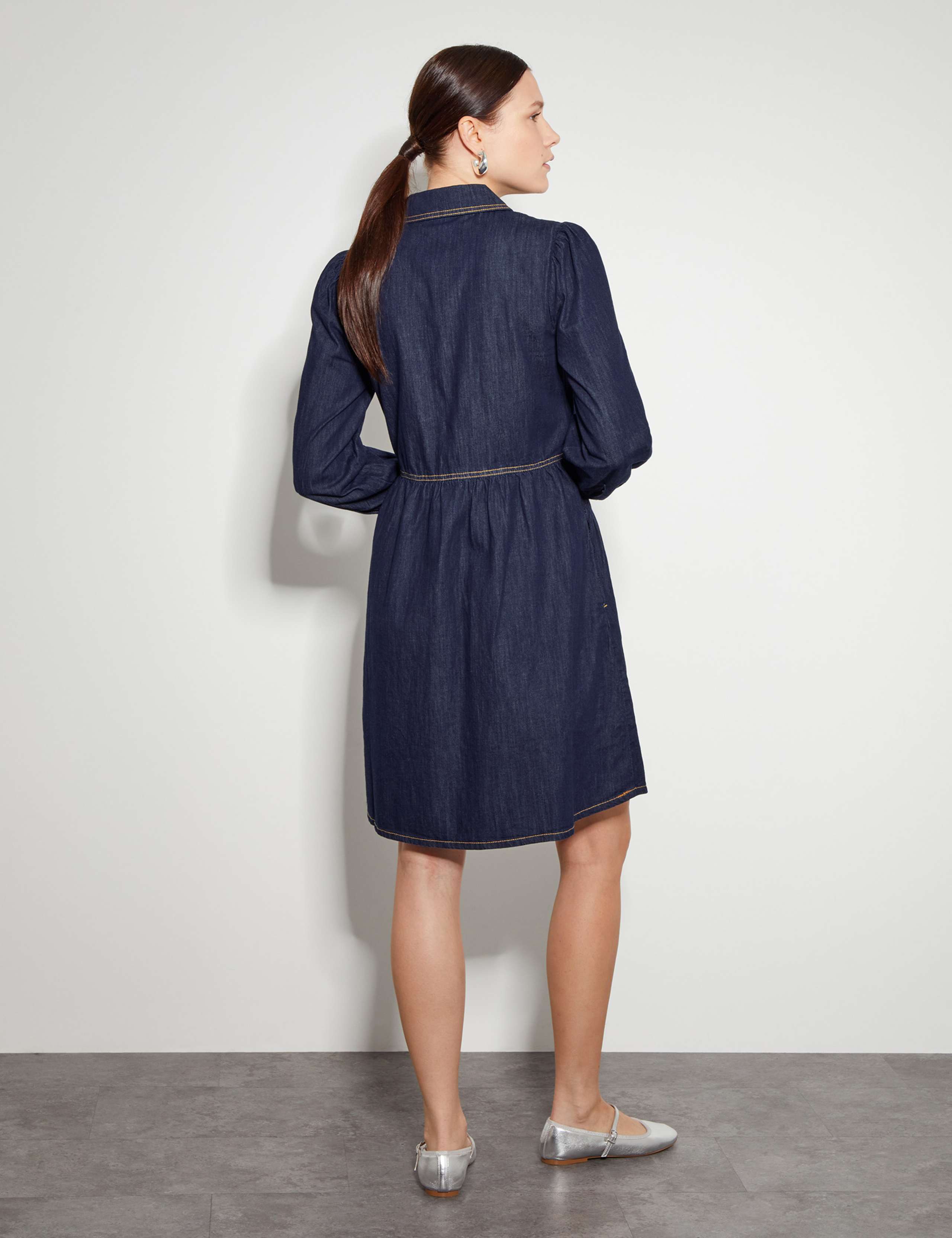 Denim Mini Shirt Dress 4 of 5