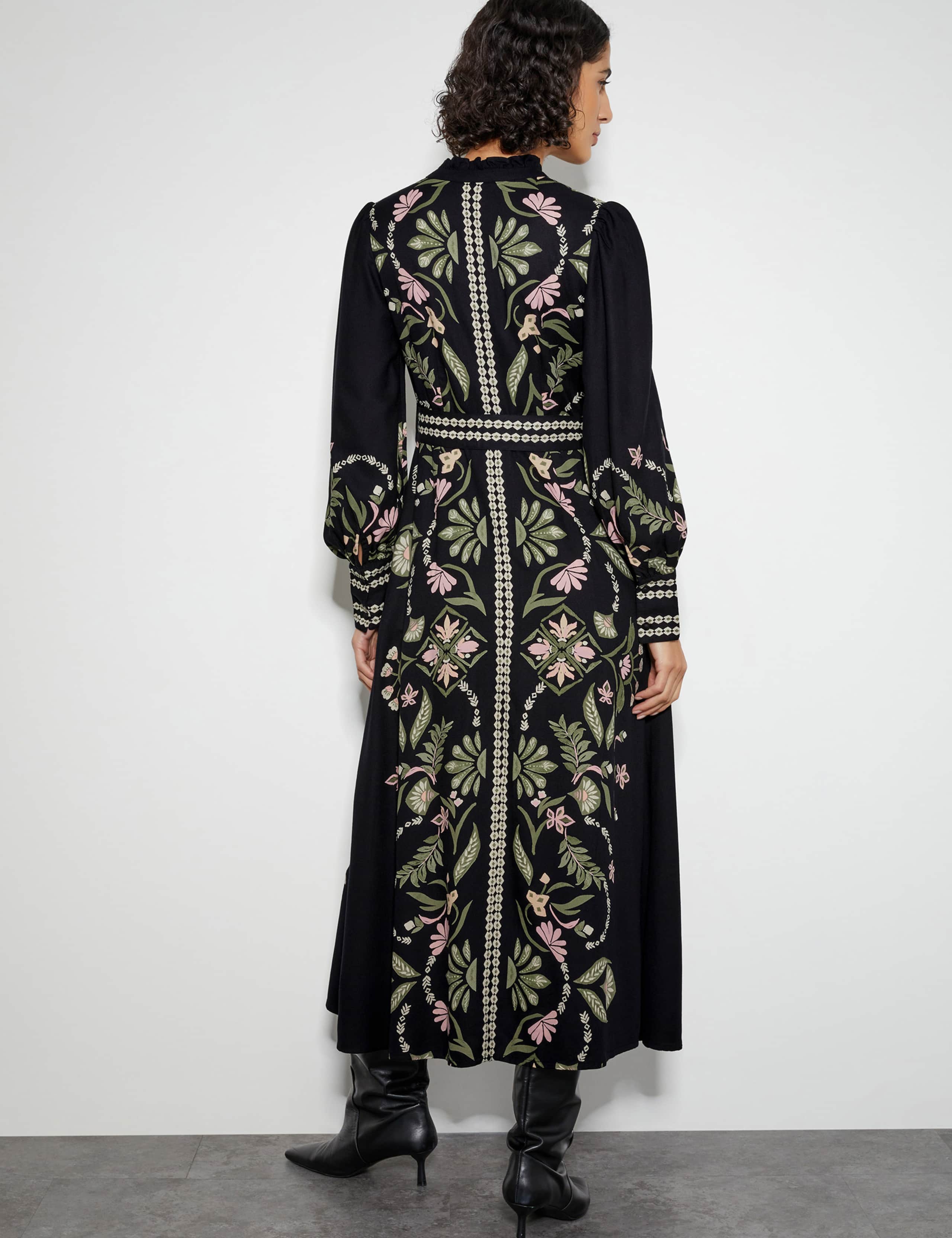Printed Button Through Midi Tea Dress 4 of 4