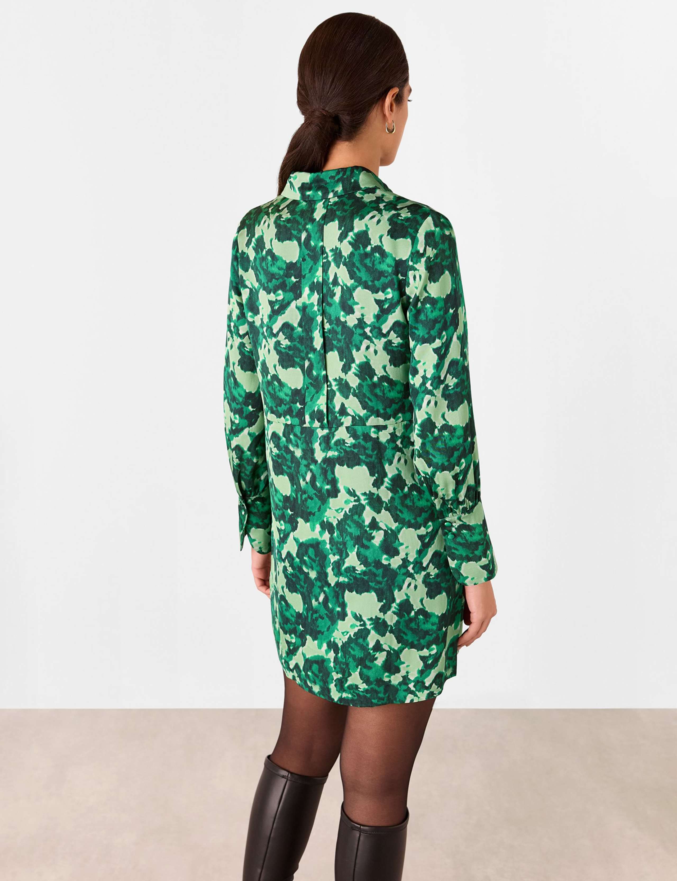 Floral Collared Mini Shirt Dress 3 of 4