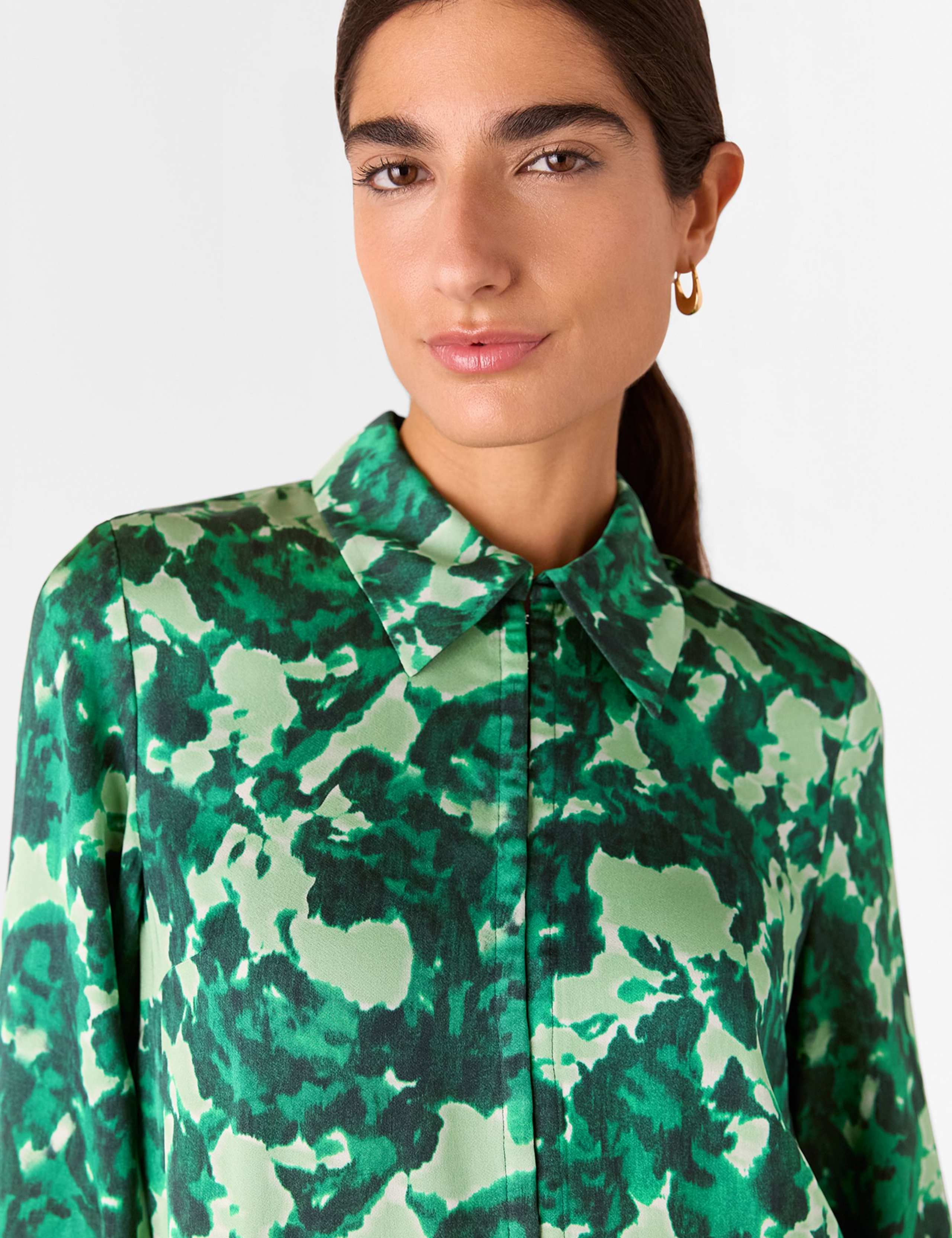 Floral Collared Mini Shirt Dress 4 of 4