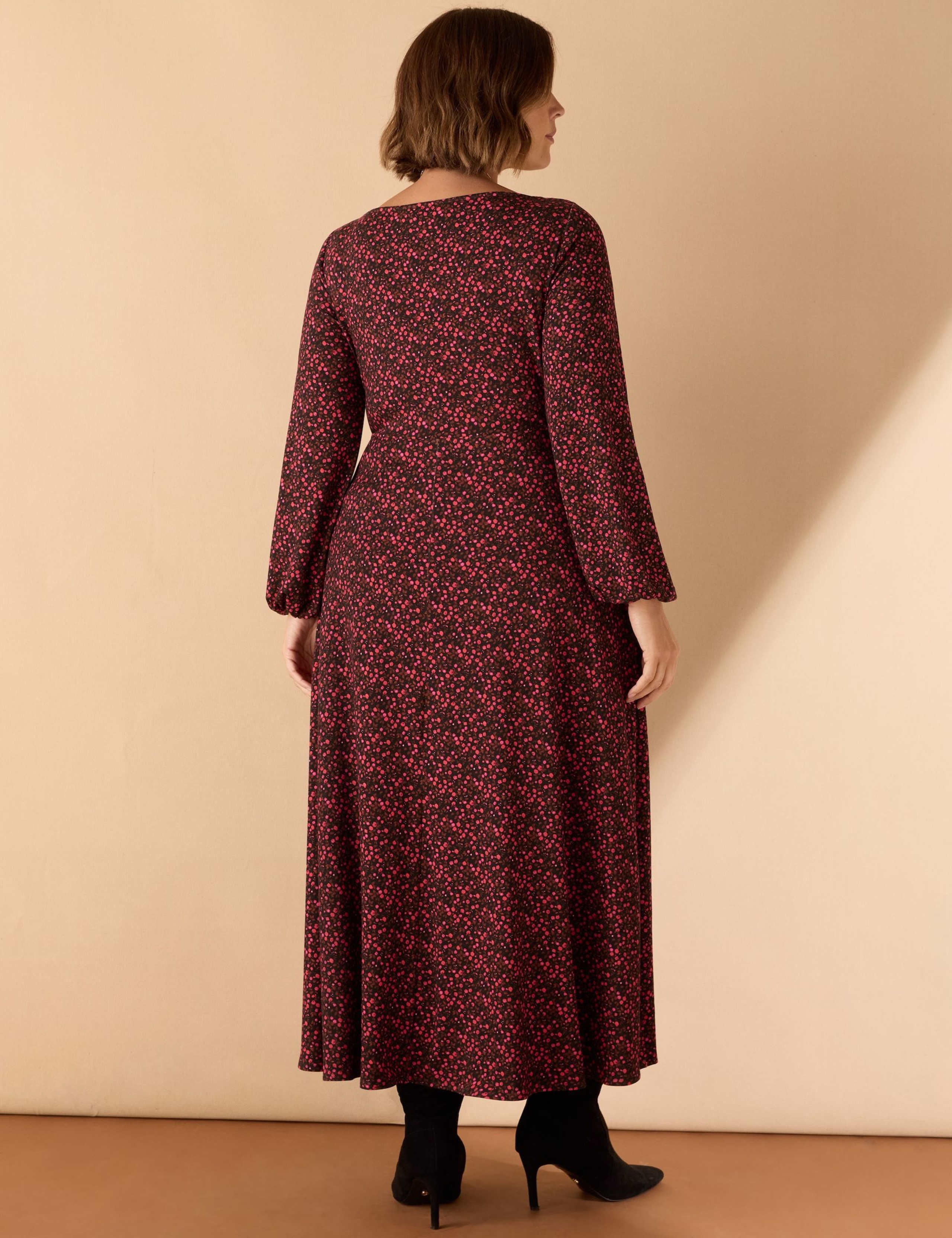 Floral V-Neck Midaxi Wrap Dress 2 of 3