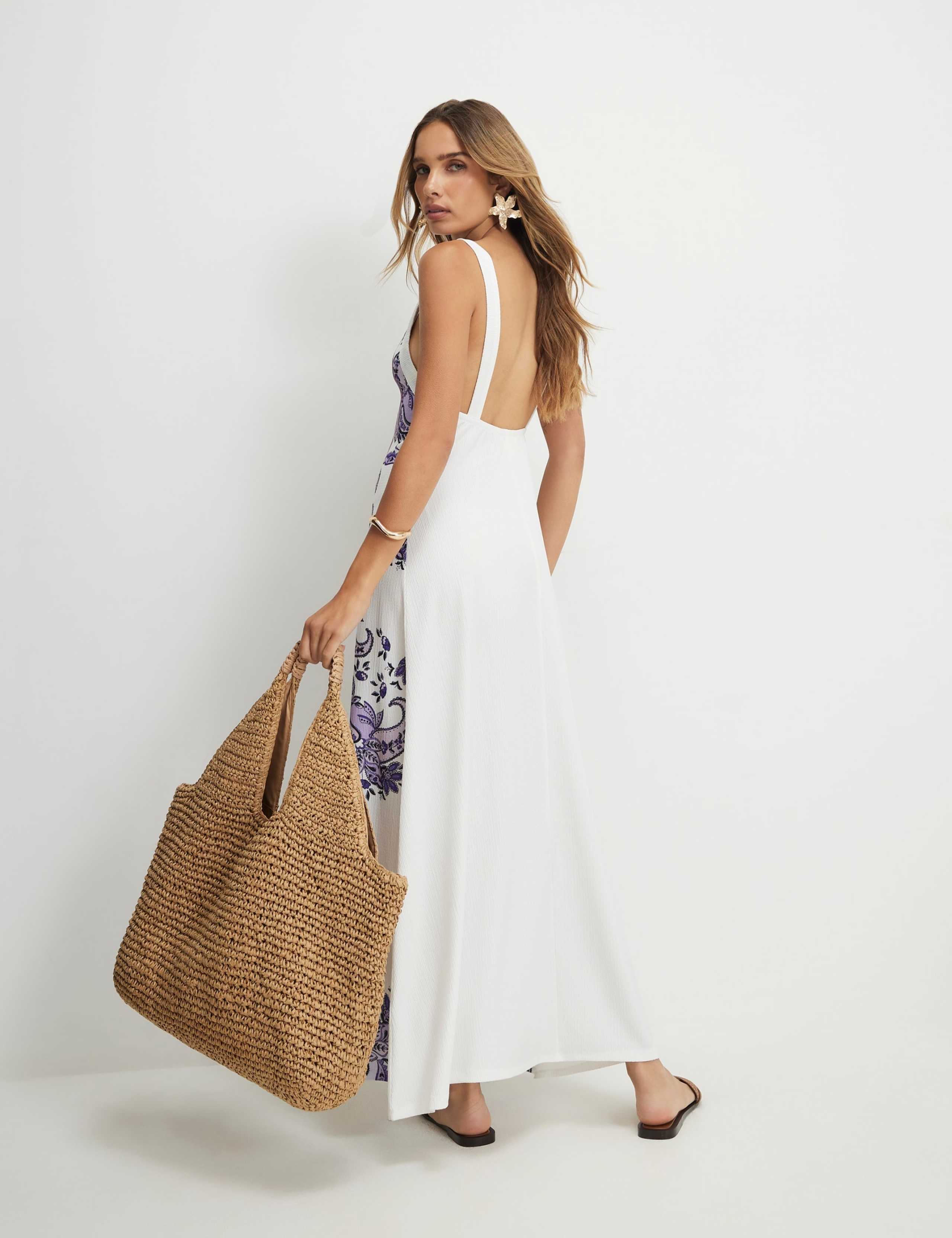 Pure Cotton Paisley Midi Column Dress 4 of 5