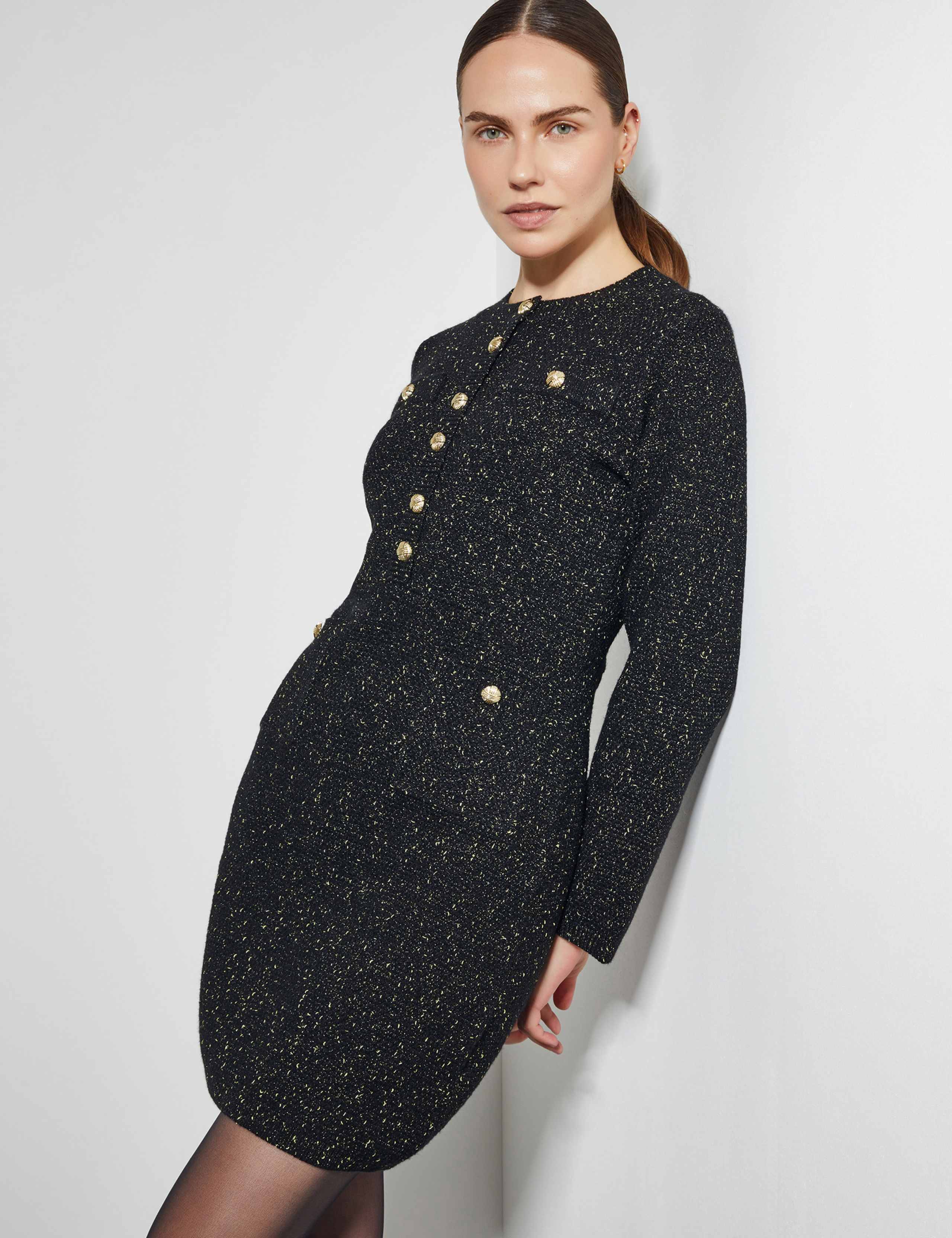 Sparkly Knitted Knee Length Shift Dress 4 of 5
