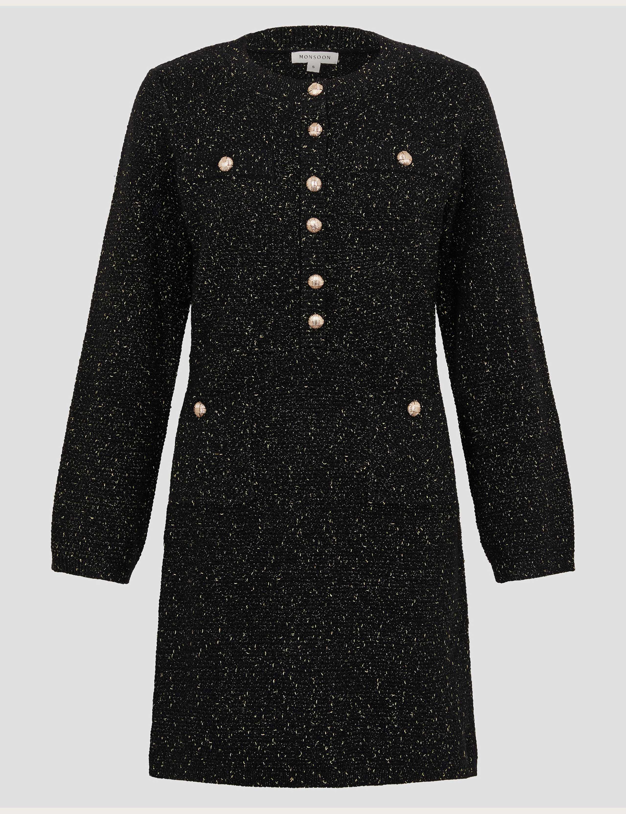 Sparkly Knitted Knee Length Shift Dress 2 of 5