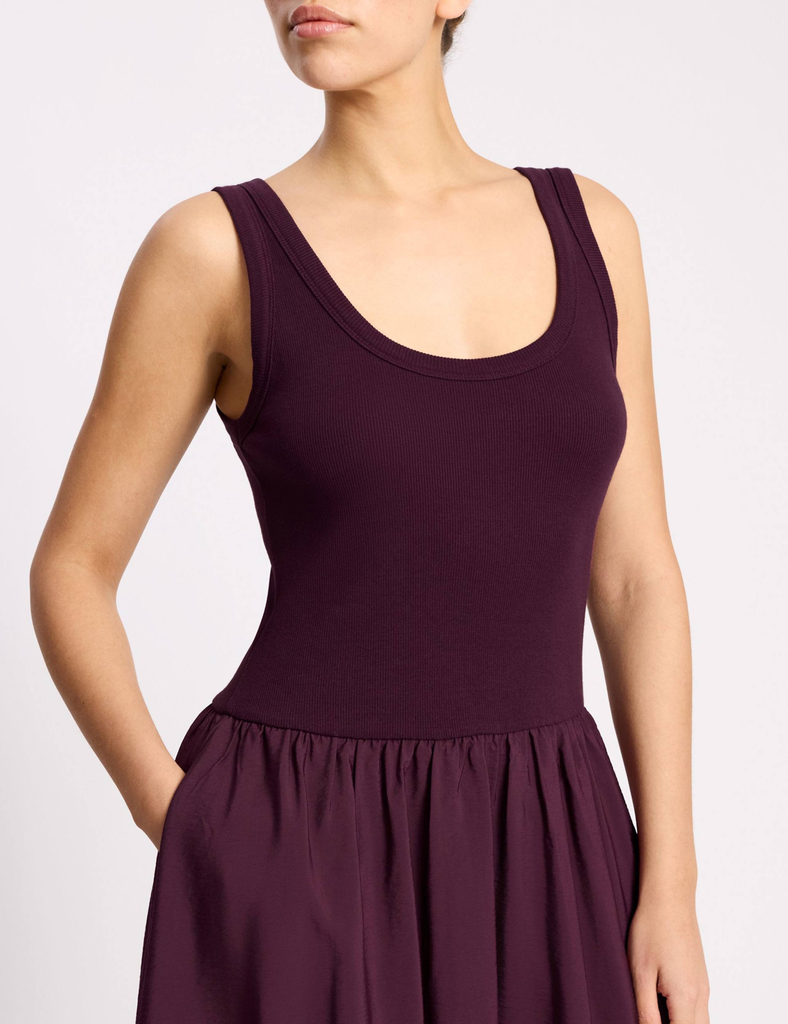 Jersey Scoop Neck Bubble Hem Midi Dress 4 of 4