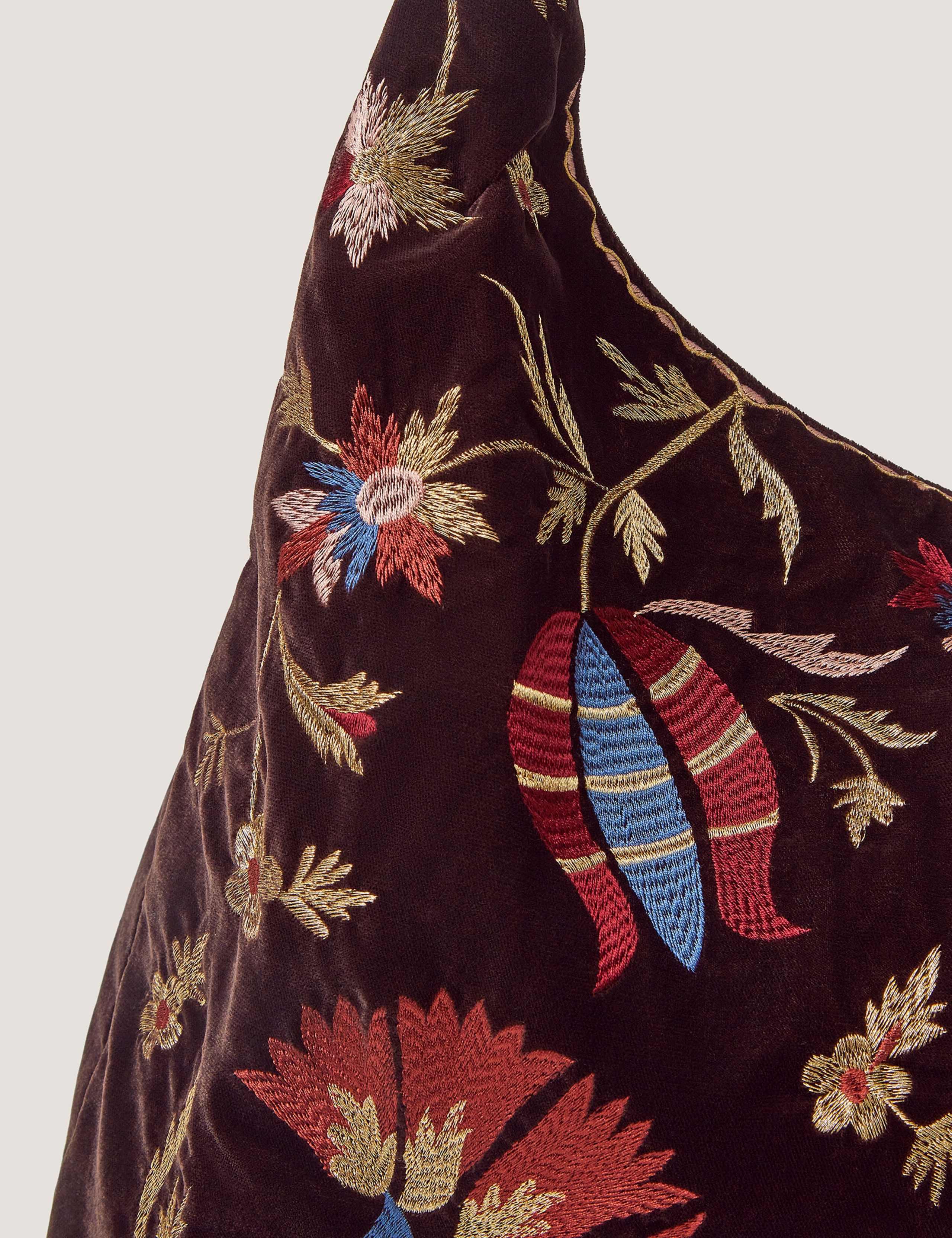 Velvet Floral Embroidered Shoulder Bag 4 of 4