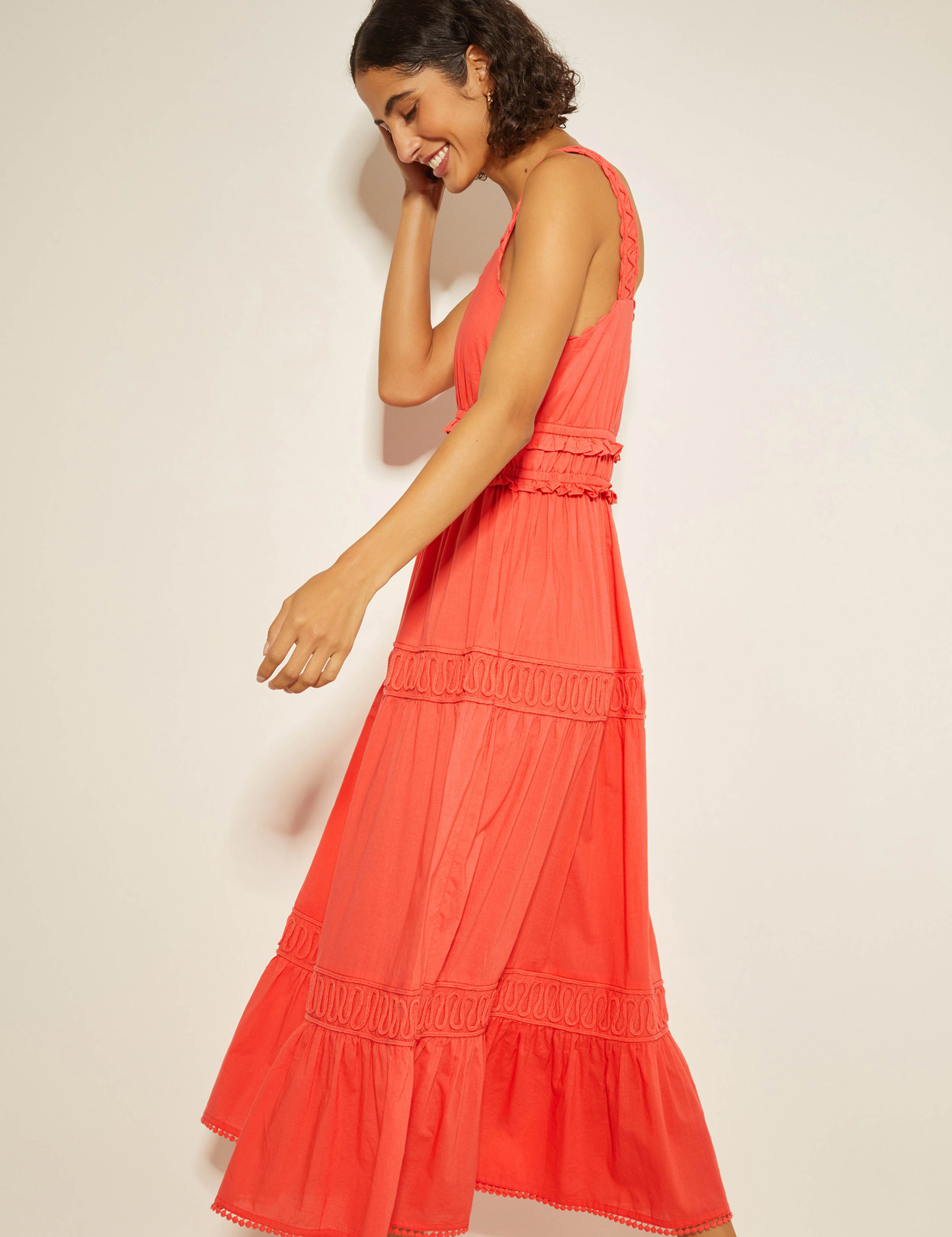 Pure Cotton V-Neck Maxi Tailored Dress 3 of 4