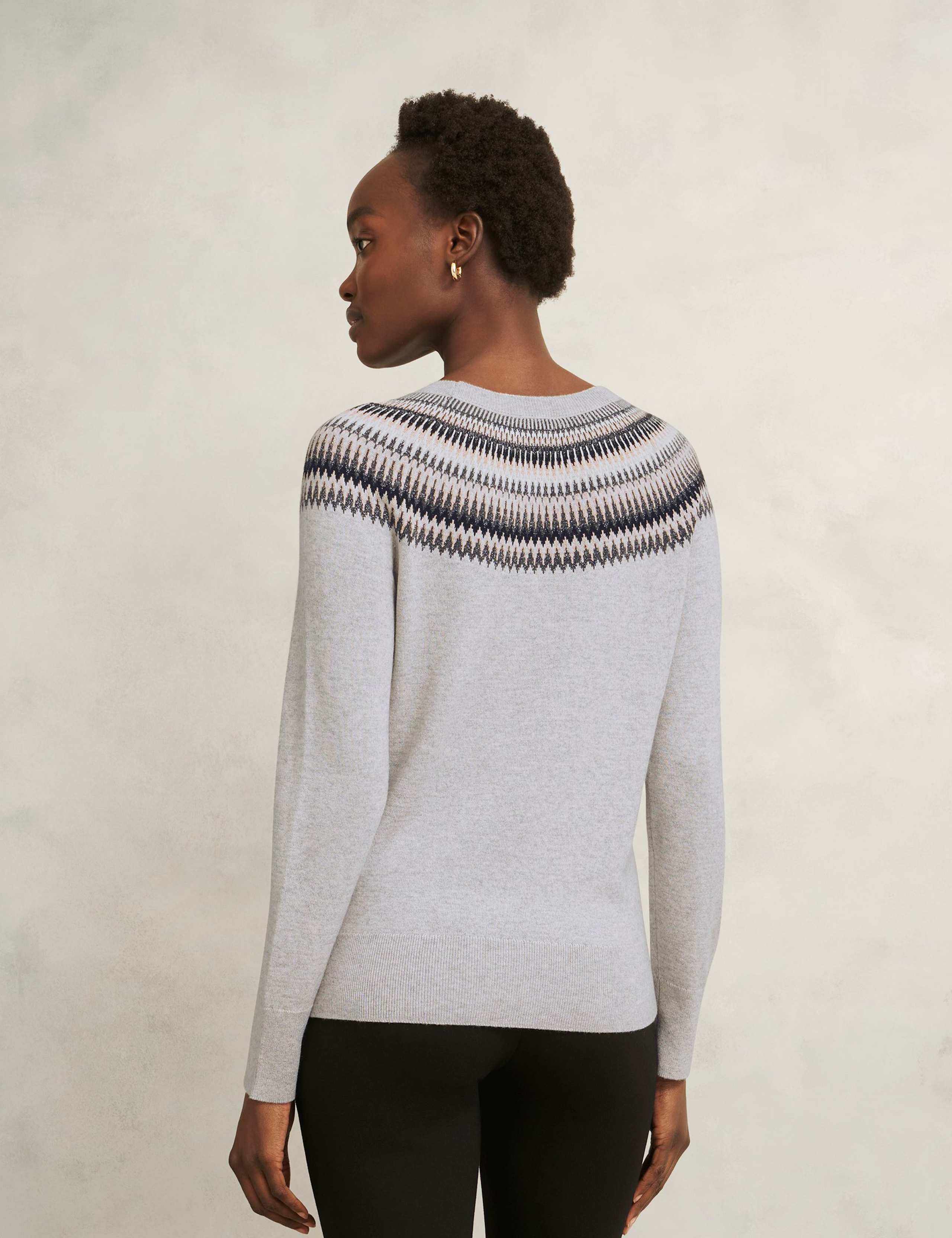 Merino Wool Blend Sparkly Slash Neck Jumper 4 of 5