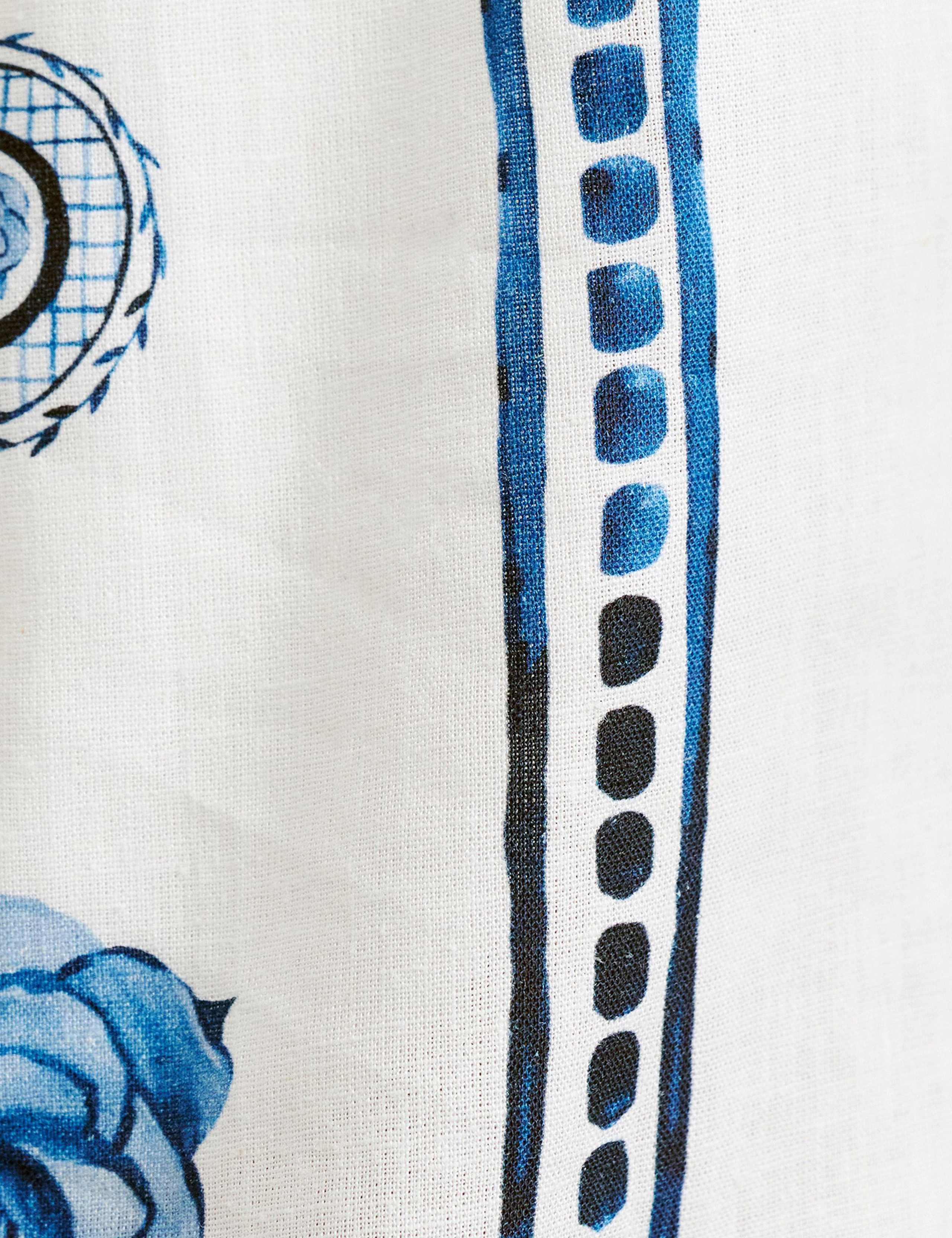 Linen Rich Lovebird Print Wide Leg Trousers 7 of 7