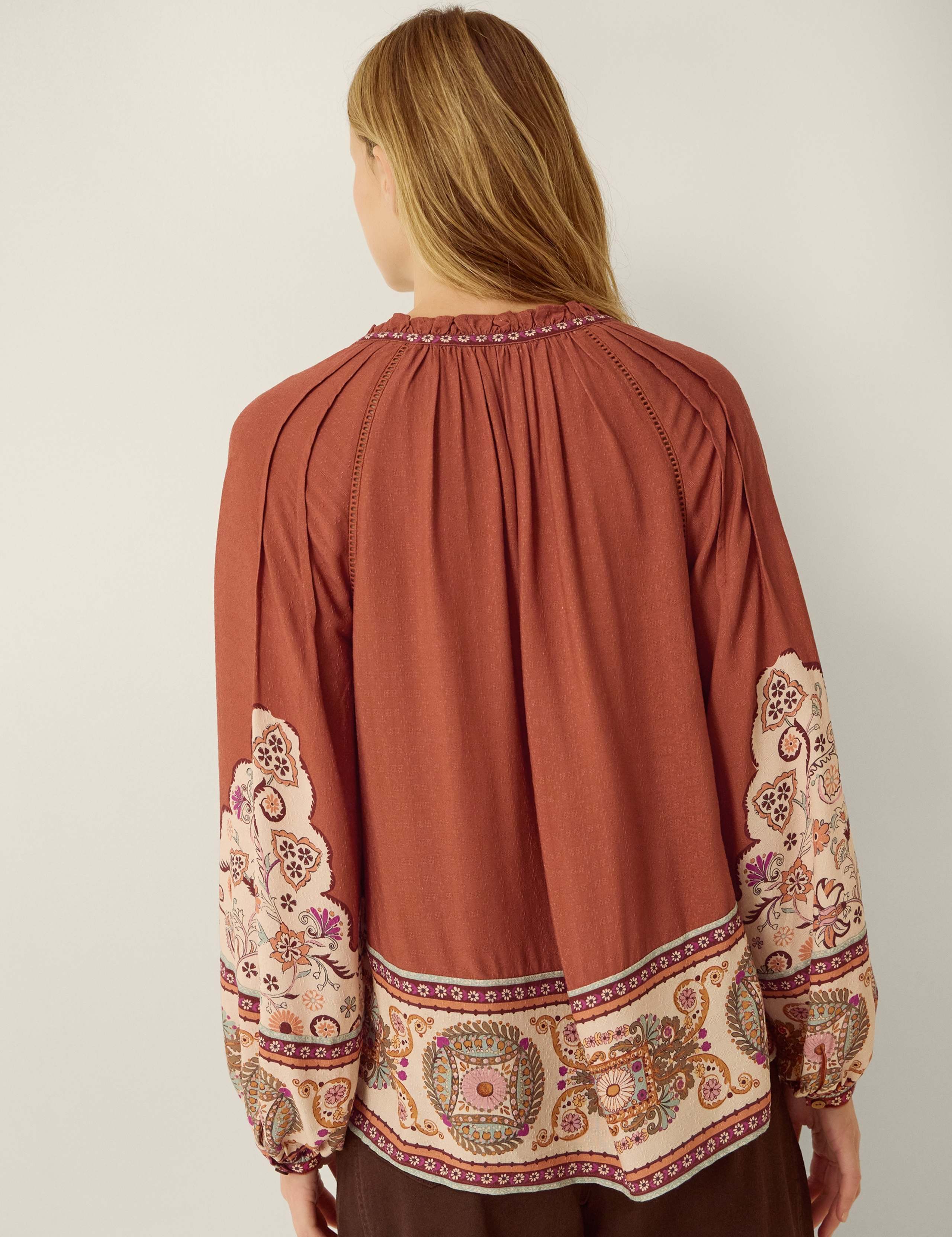 Printed Pintuck Blouse 2 of 4