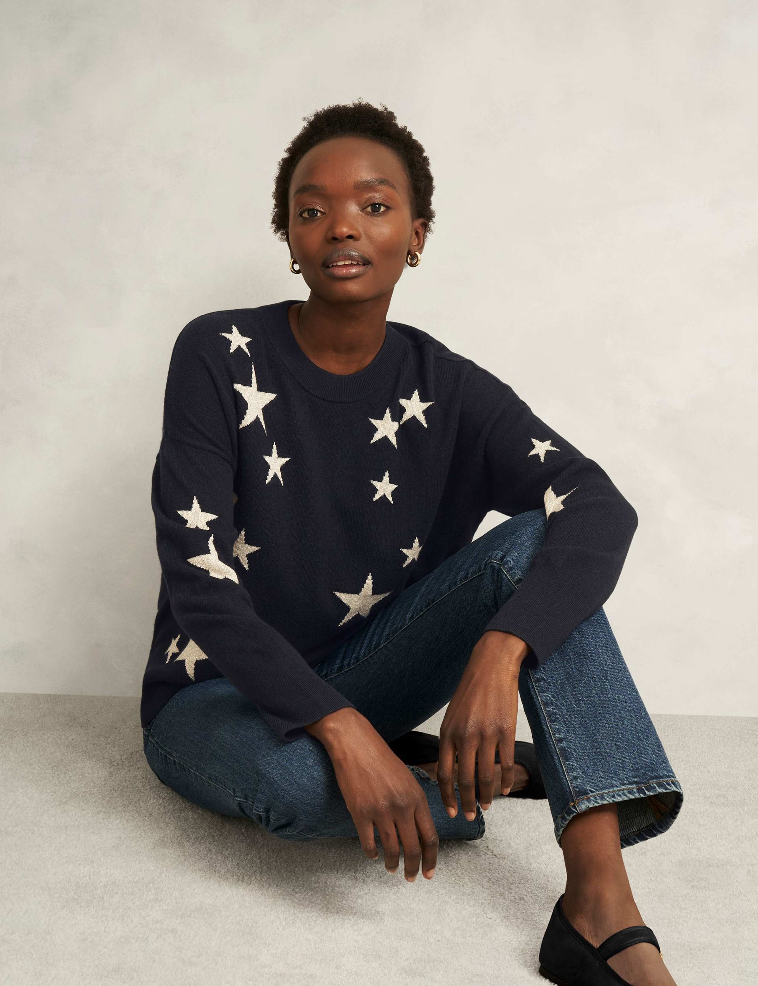 Merino Wool Blend Star Jumper 3 of 6